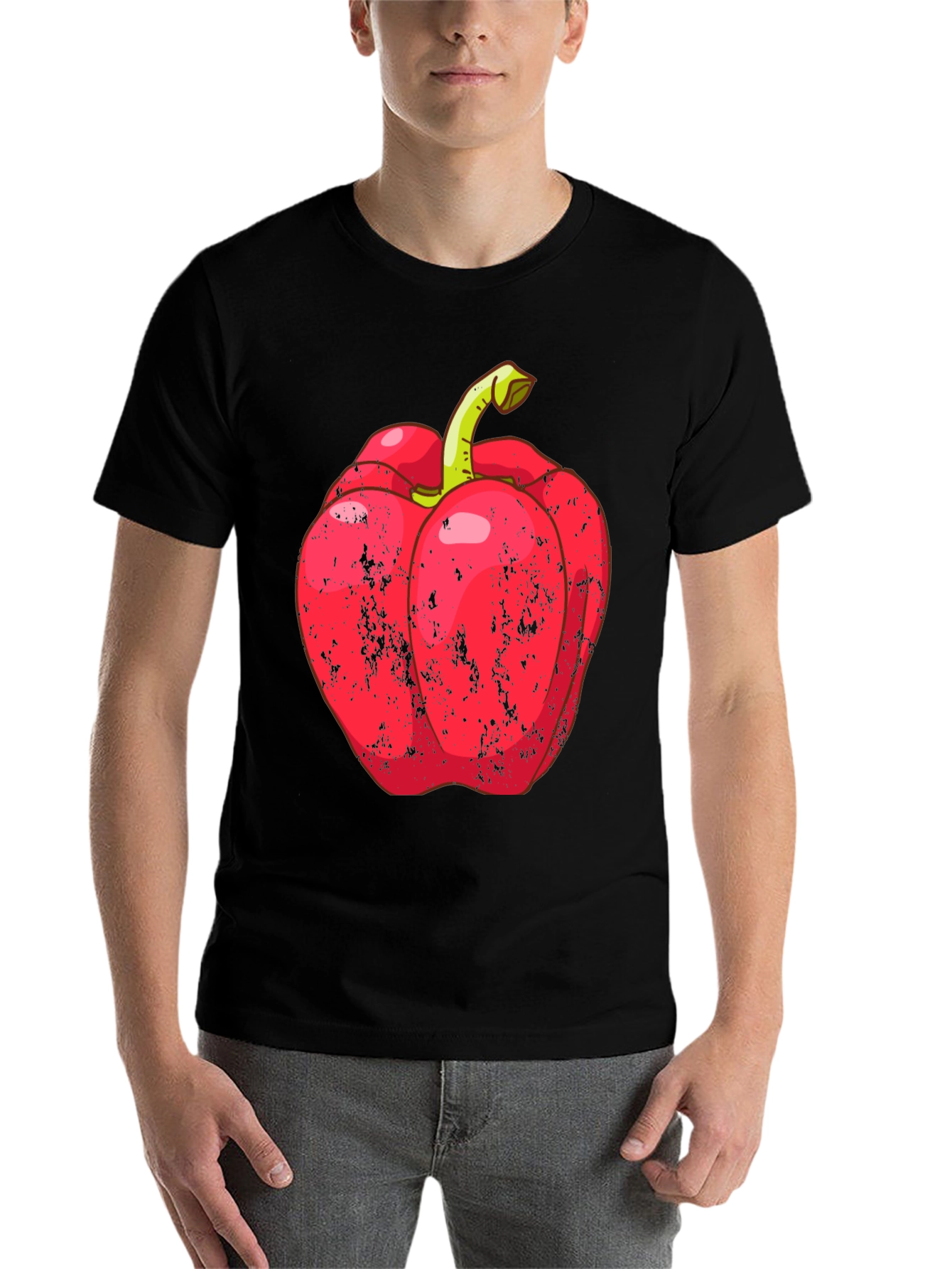 Black Red Pepper Graphic Tee - Unique Foodie Fashion view 7