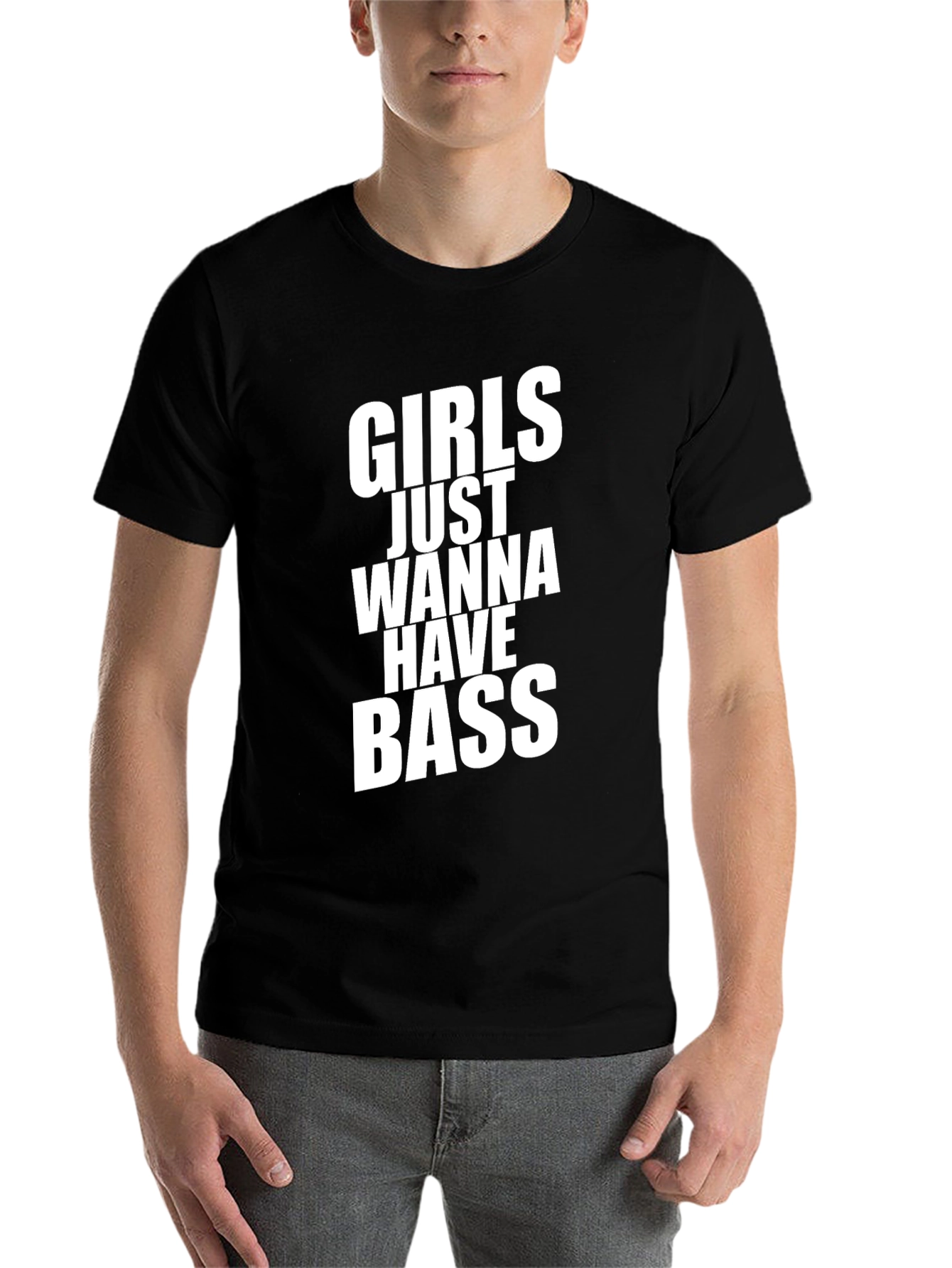 Black Girls Just Wanna Have Bass Funny T-Shirt view 7