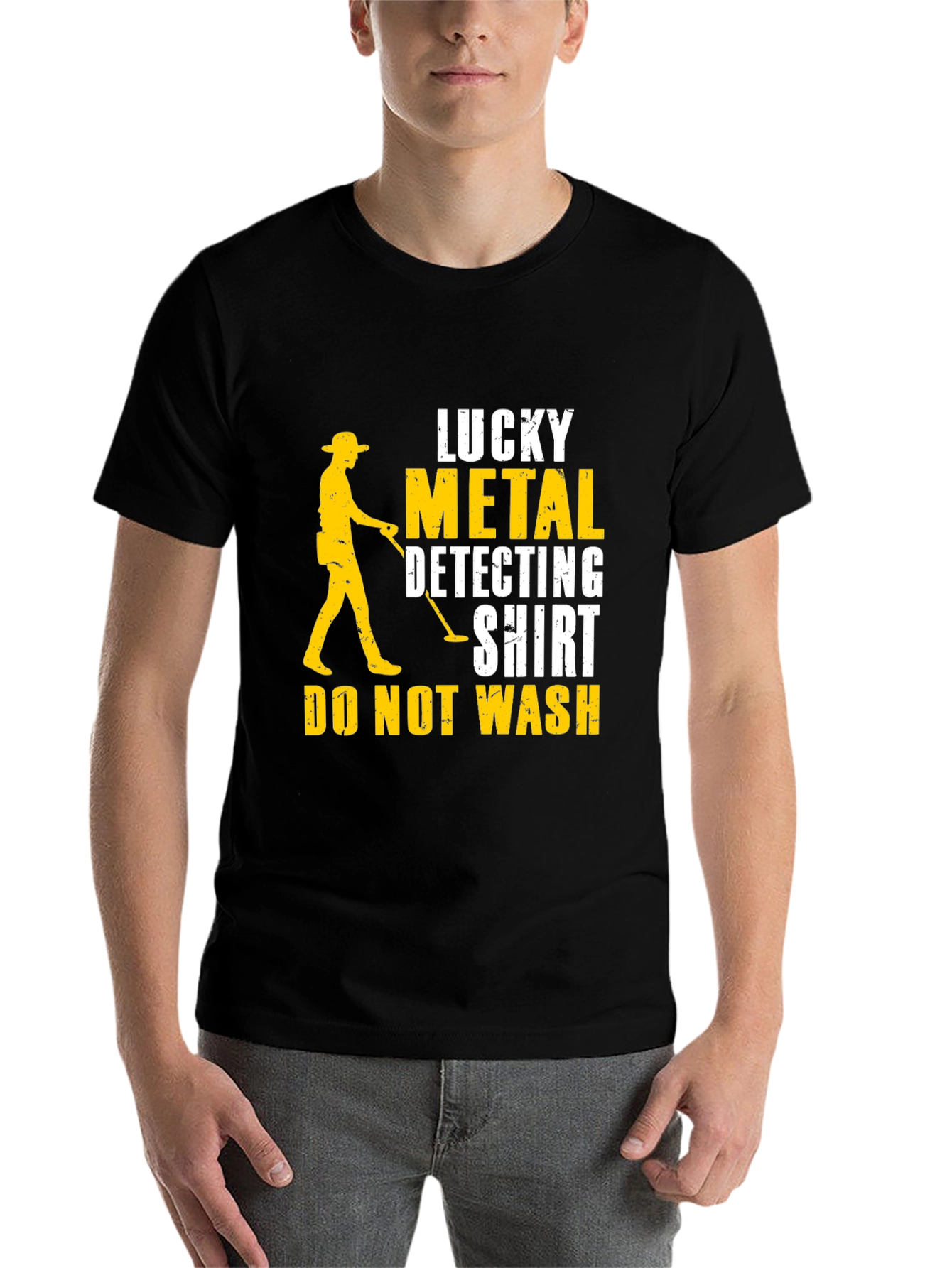Black Lucky Metal Detecting Shirt - Men's Graphic Tee view 7