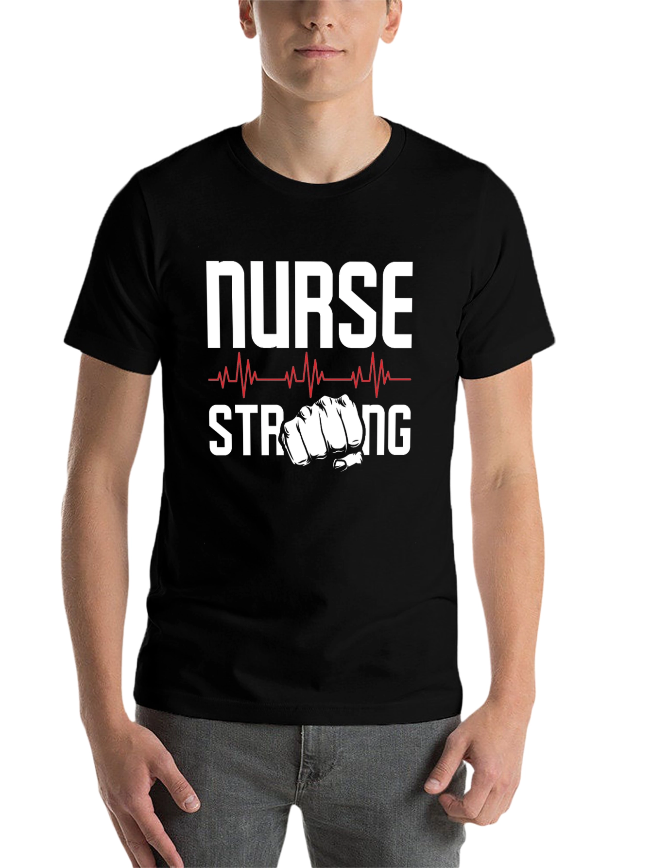 Black Nurse Strong Graphic Tee view 7