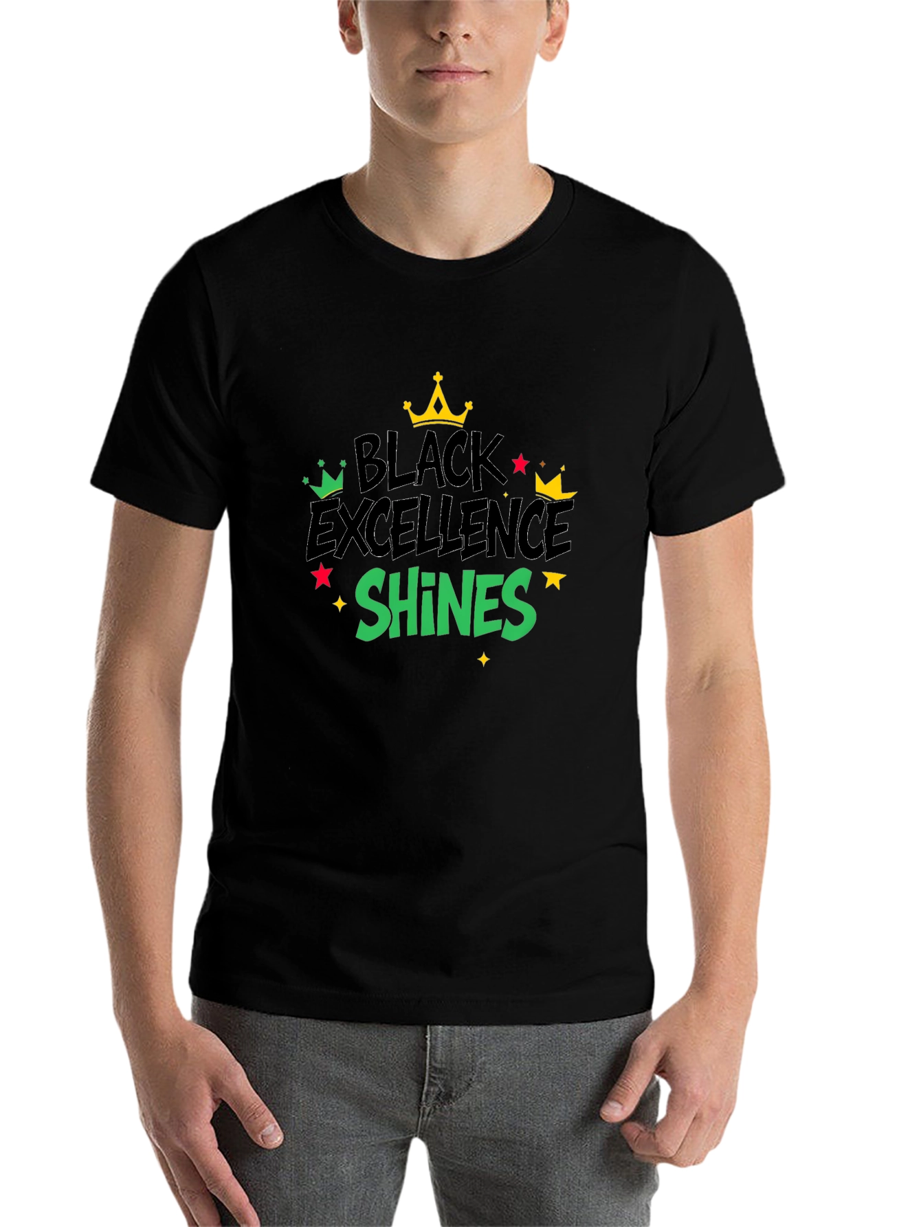 Black Black Excellence Shines Graphic Tee view 7