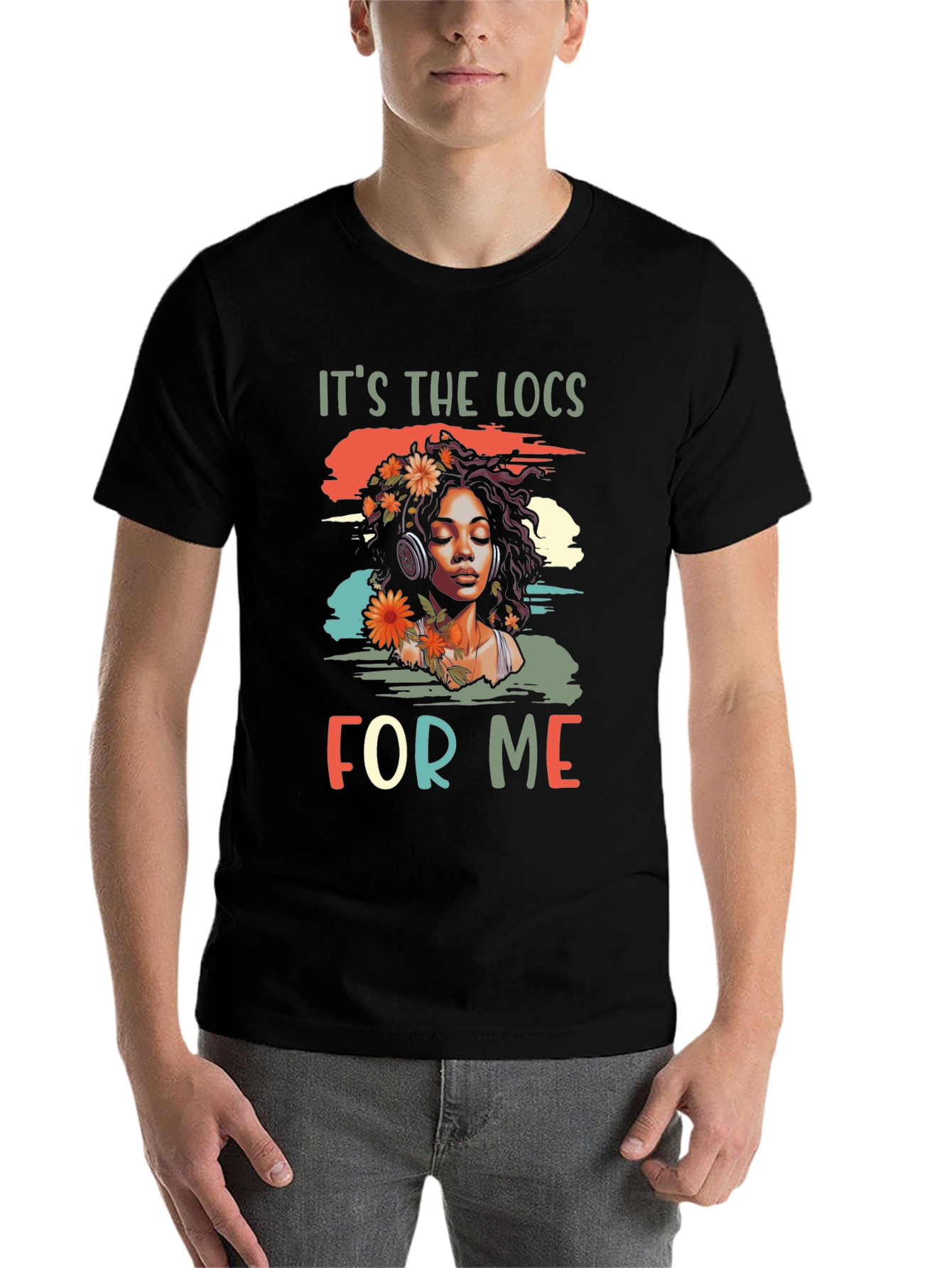 Black It's the Locs For Me Graphic T-Shirt view 7