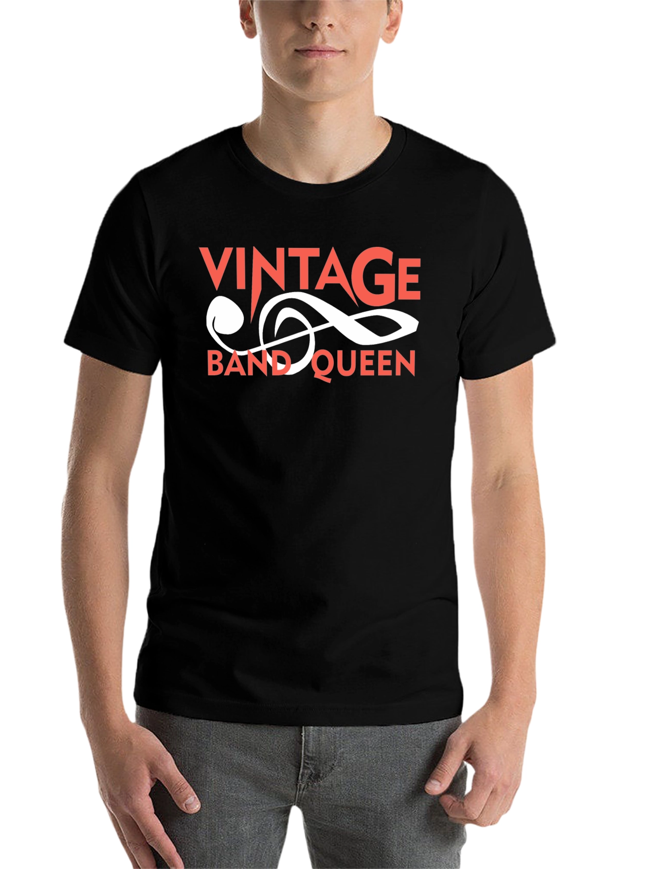Black Vintage Band Queen Graphic Tee - Black Cotton view 7
