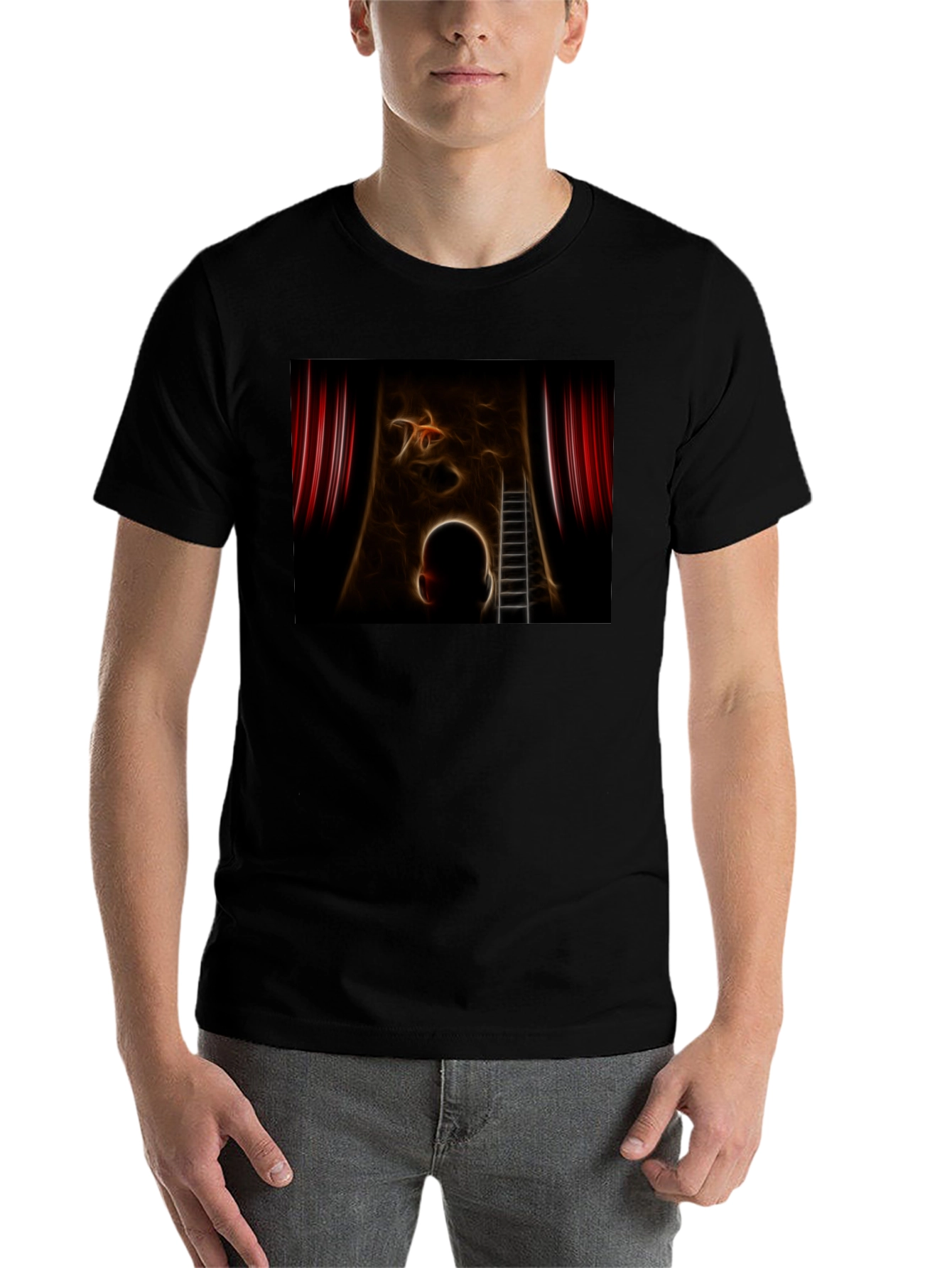 Black Artistic Dreamscape T-Shirt view 7