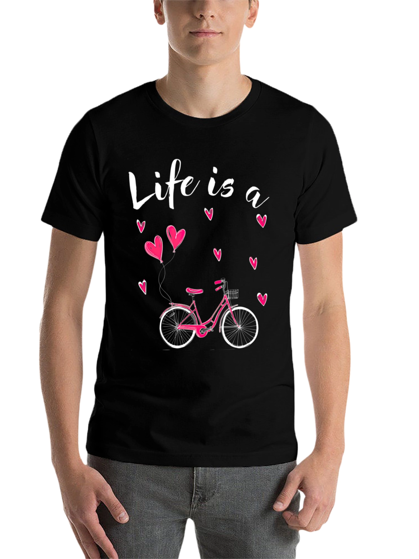 Black Life is a Ride Bicycle Graphic T-Shirt view 7