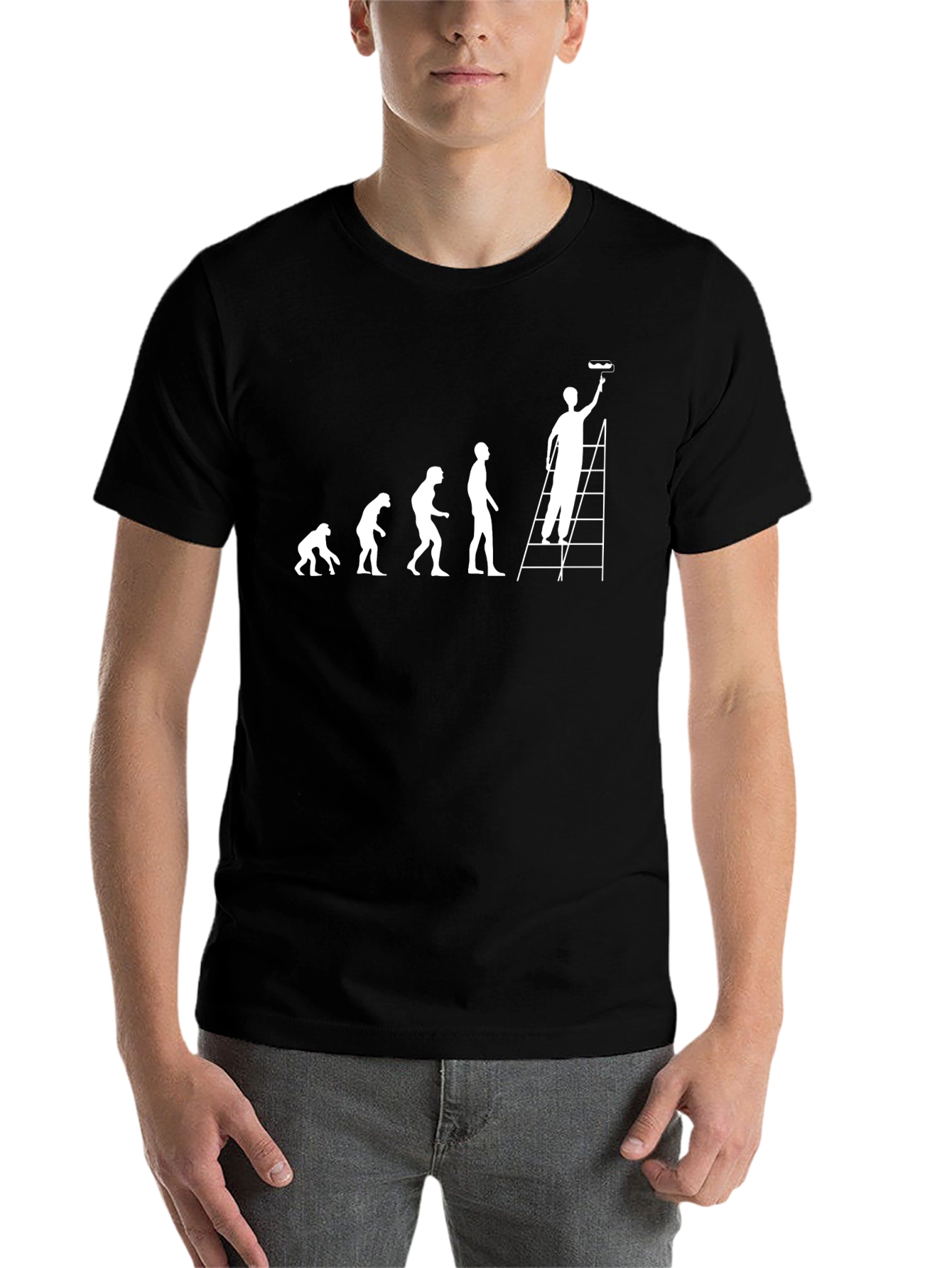 Black Painter Evolution T-Shirt - Funny DIY Home Improvement Tee view 7