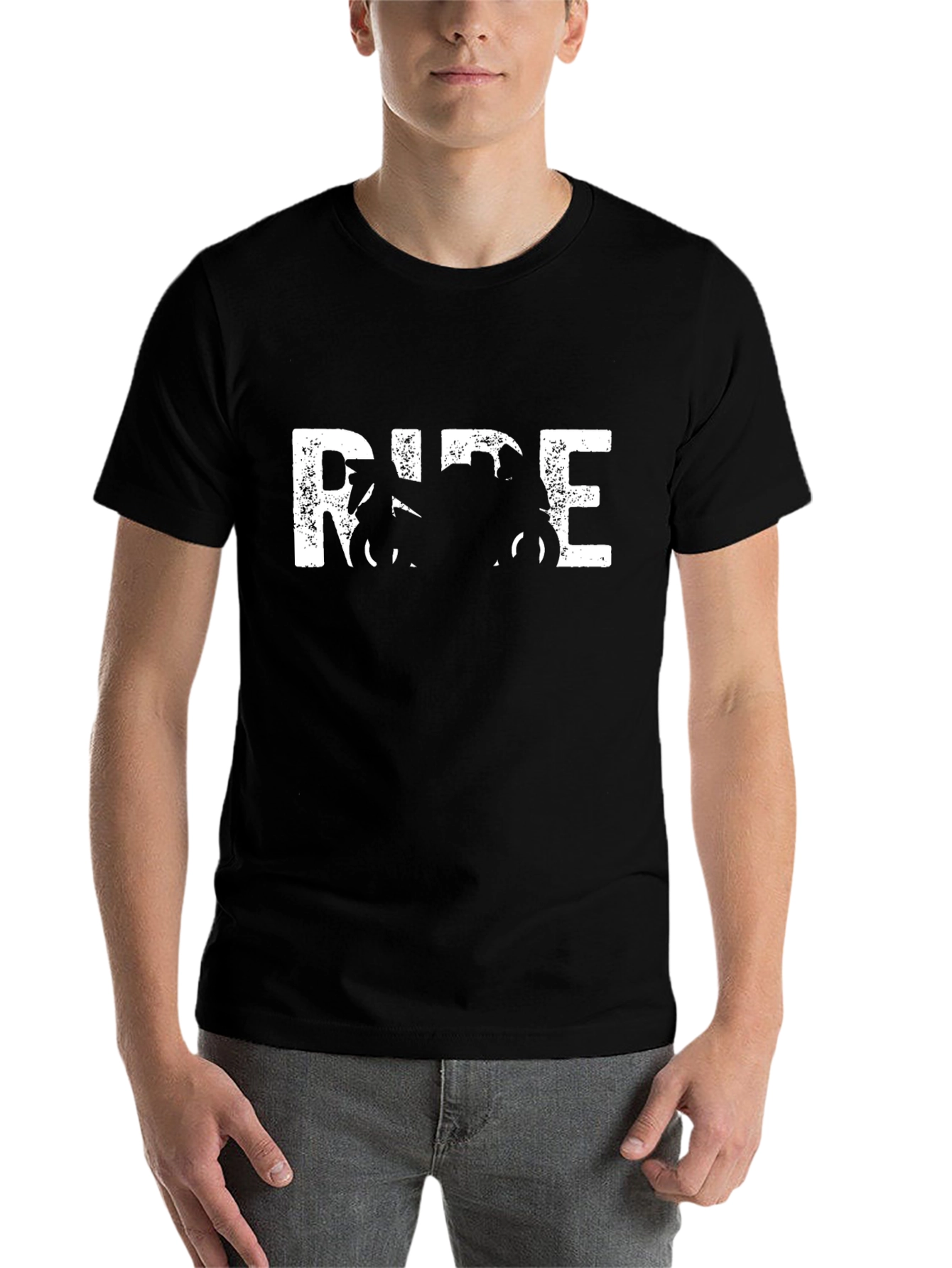 Black Ride Motorcycle Graphic T-Shirt - Black view 7