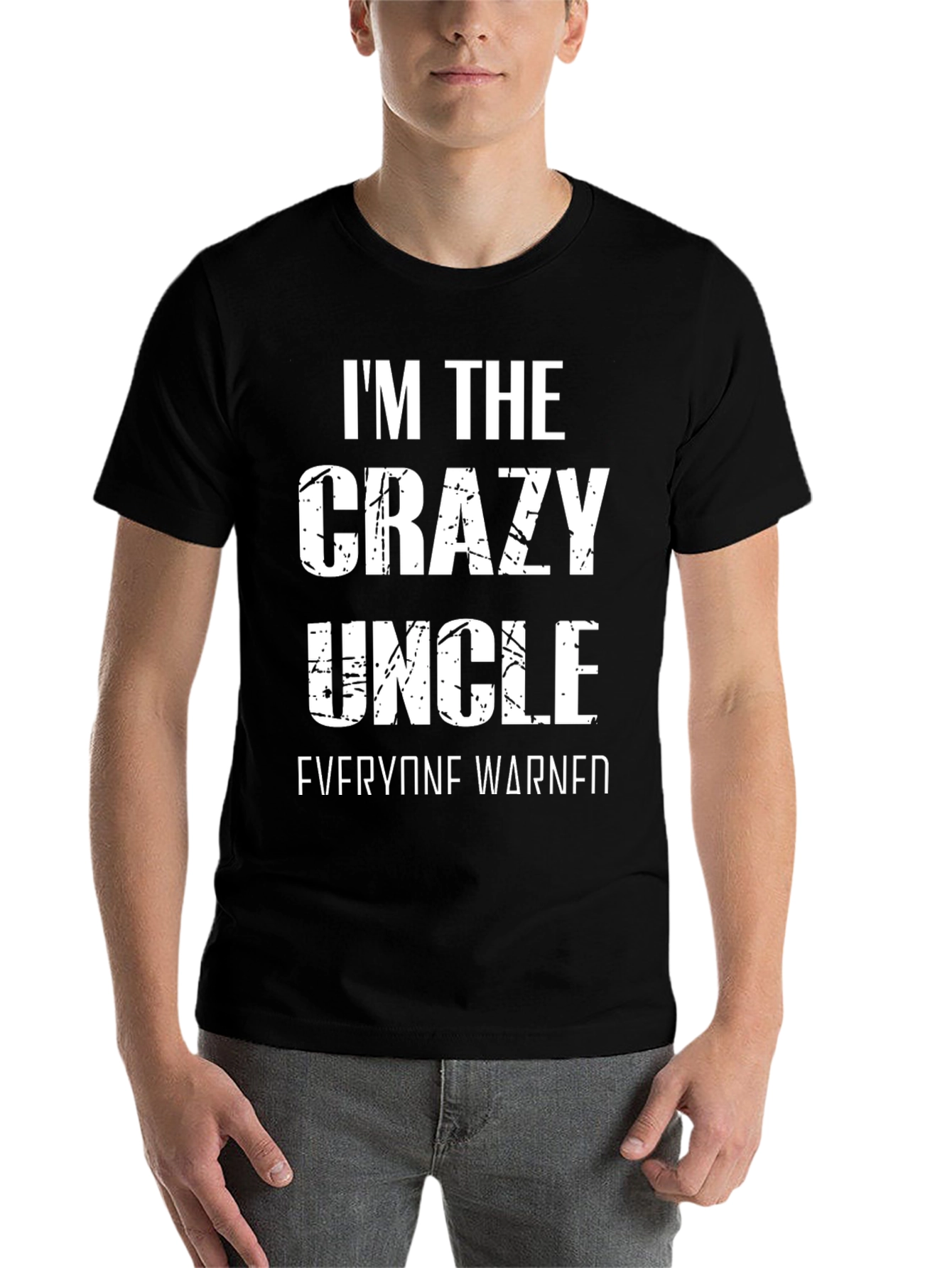 Black Crazy Uncle Graphic Tee - Funny Novelty Shirt view 7