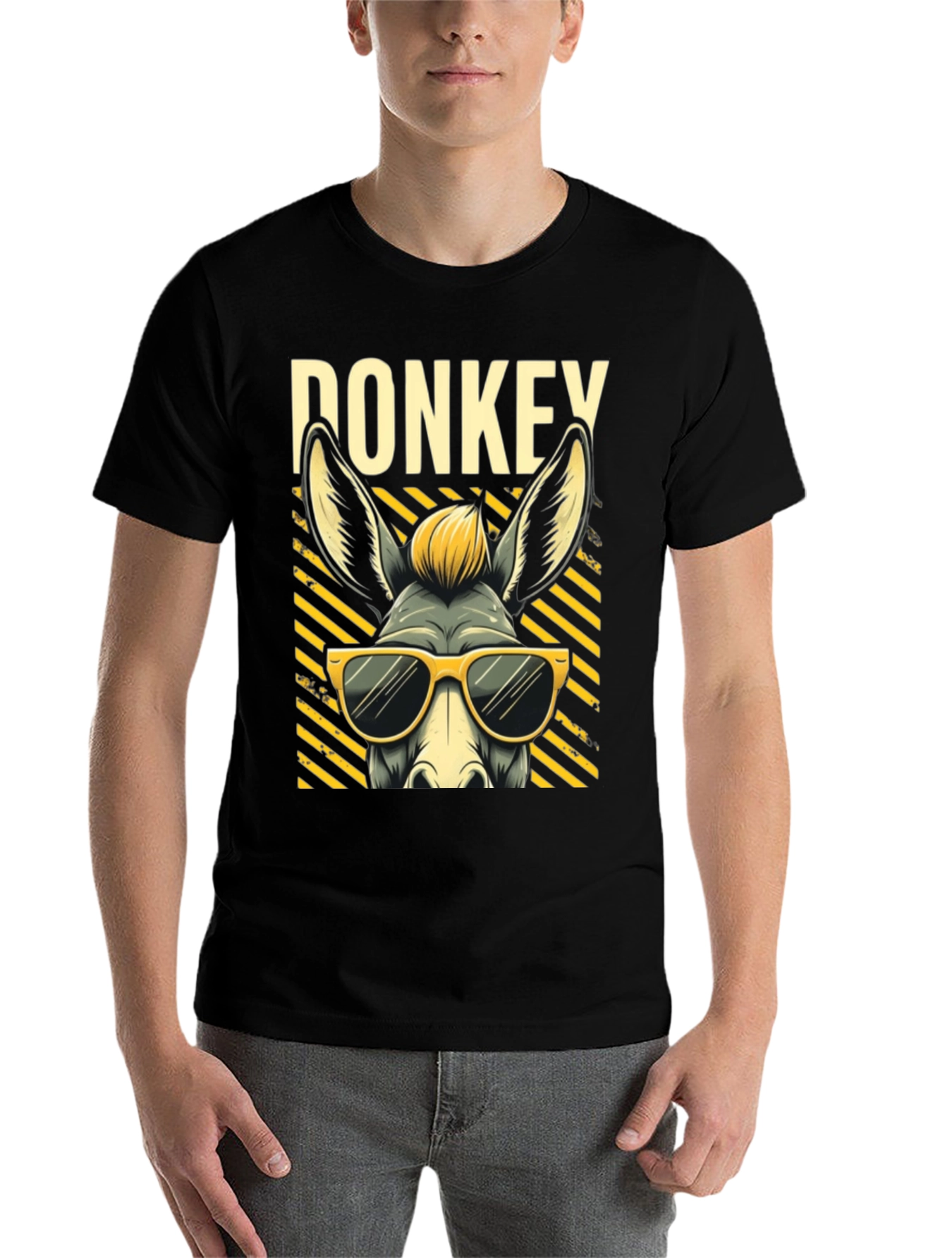 Black Cool Donkey T-Shirt - Fun Graphic Tee view 7