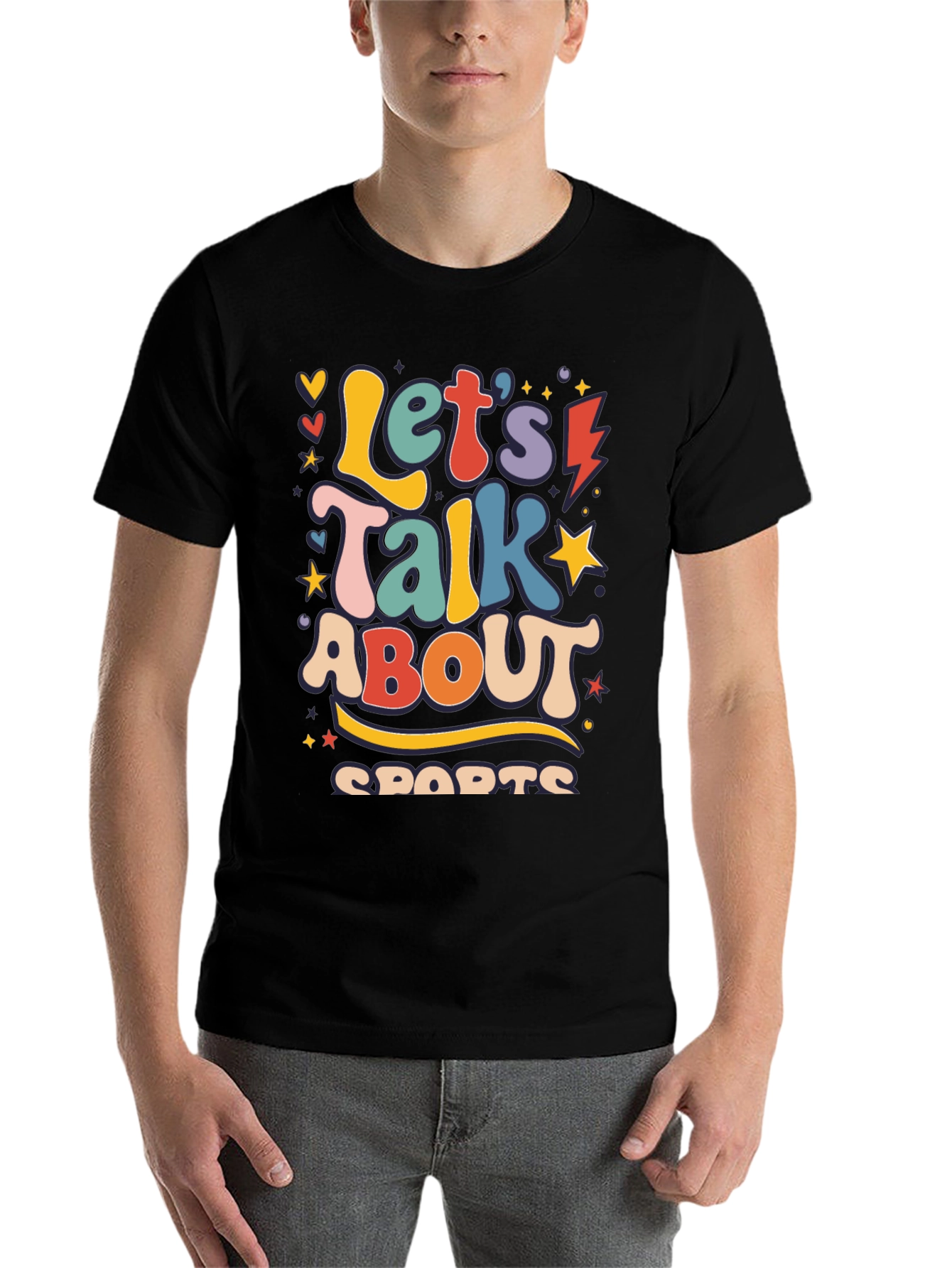 Retro Let's Talk About Sports Graphic Tee - 7