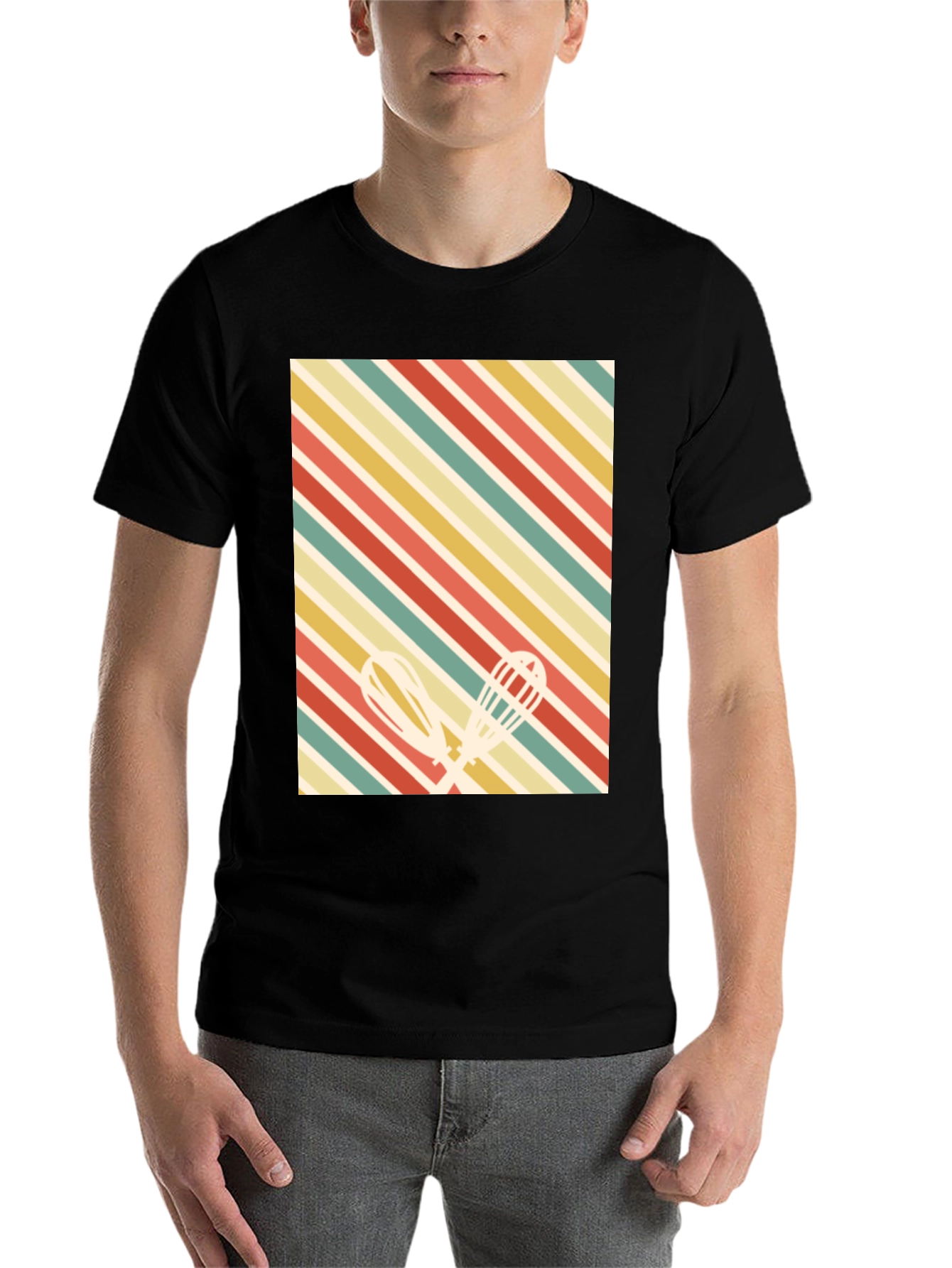 Black Retro Baking Whisk T-Shirt view 7
