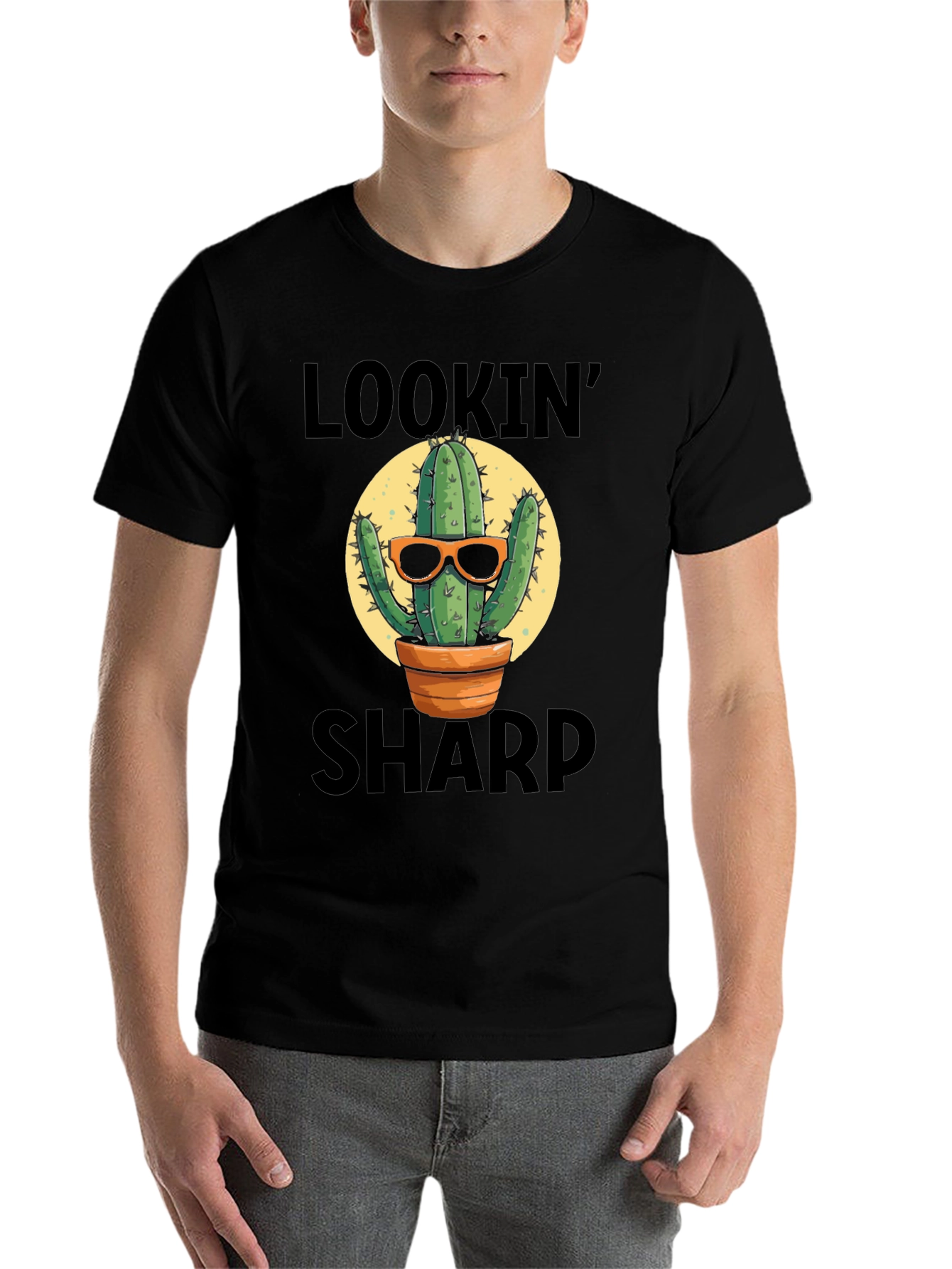 Black Lookin' Sharp Cactus T-Shirt - Unisex view 7