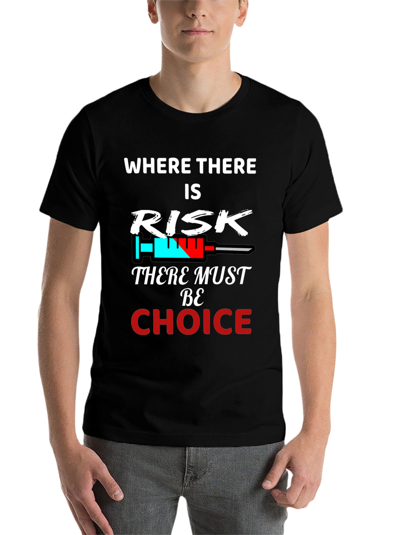 Black Risk & Choice Tee - Pro Freedom Graphic T-Shirt view 7