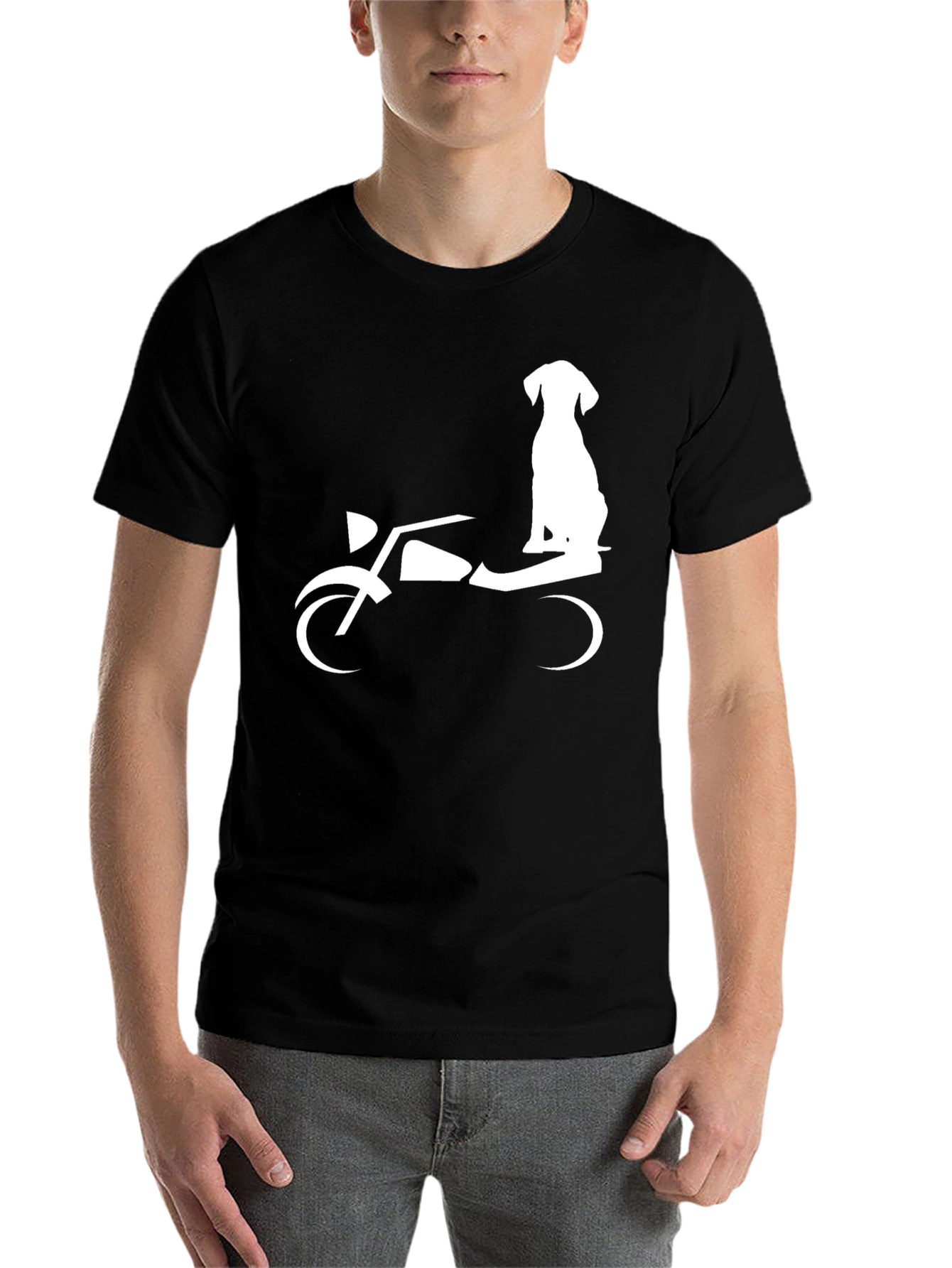 Black Dog on Motorcycle Graphic Tee view 7