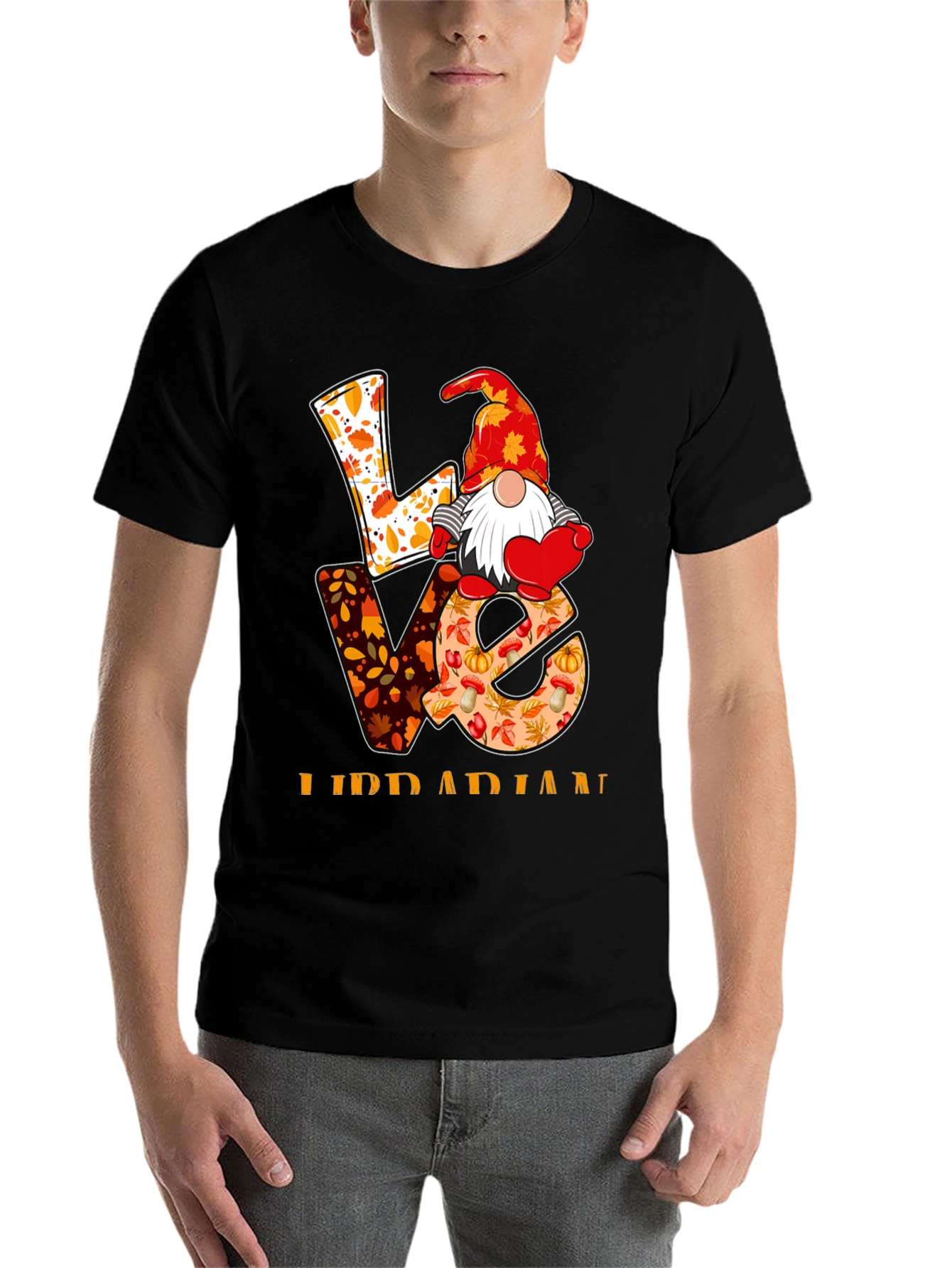 Love Librarian Gnome Autumn T-Shirt - 7