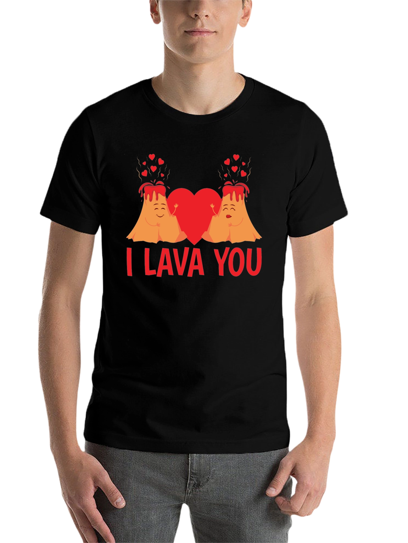 Black I Lava You Valentine's Day T-Shirt view 7