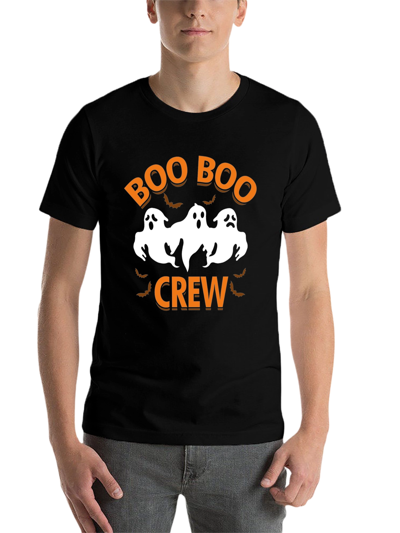 Black Boo Boo Crew Halloween T-Shirt view 7