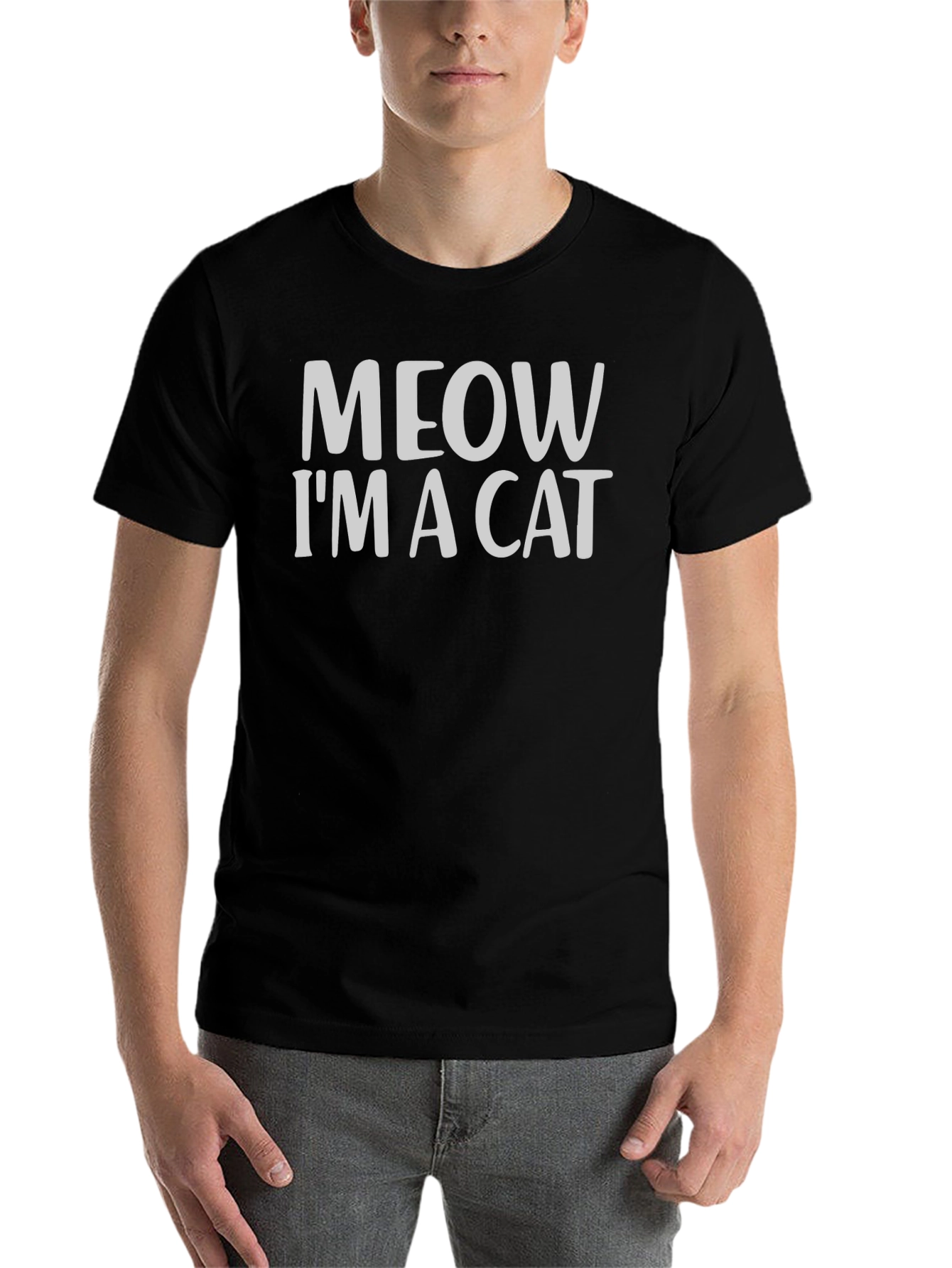Black Meow I'm a Cat T-Shirt - Funny Novelty Tee view 7