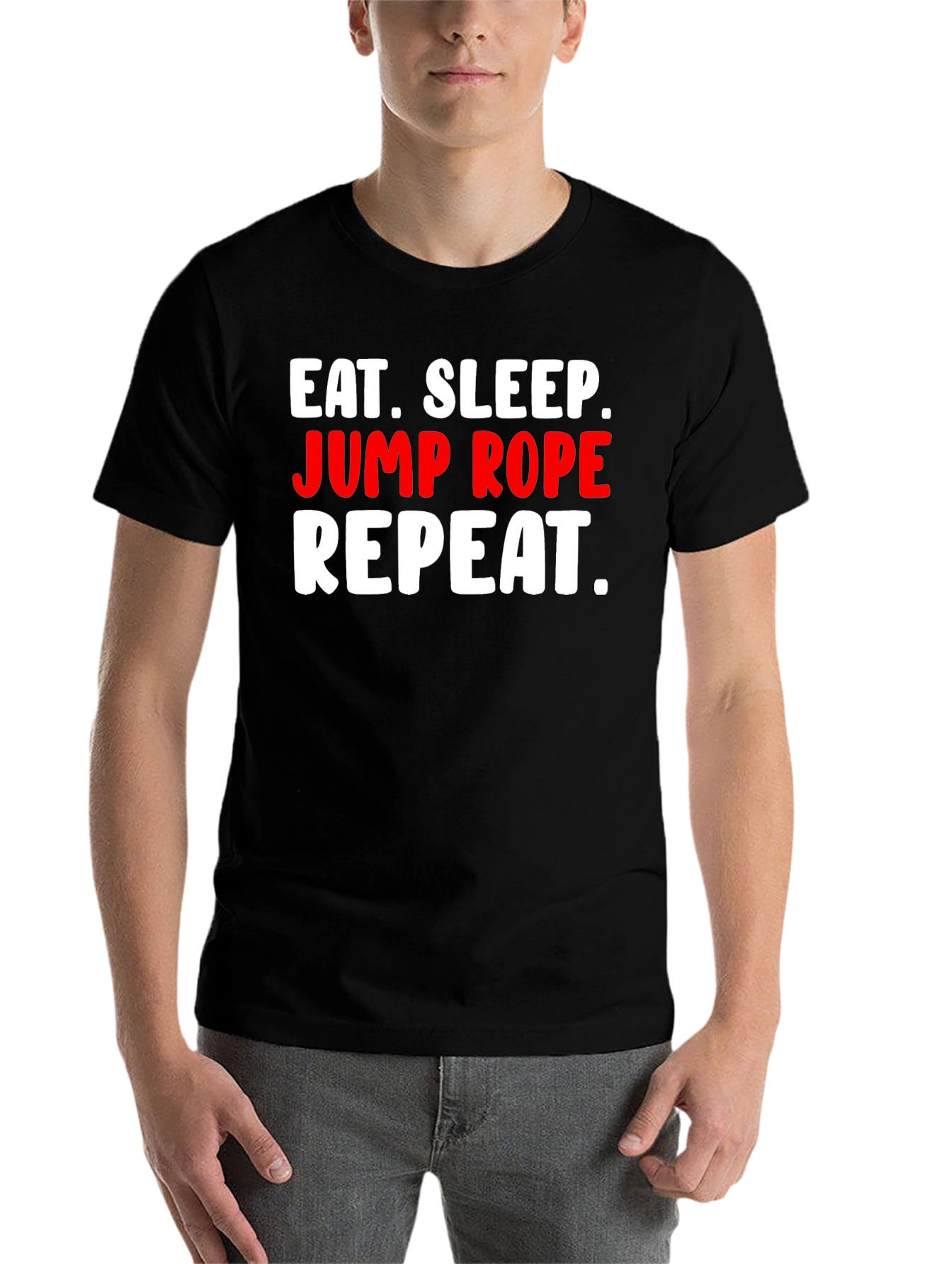 Black Eat Sleep Jump Rope Repeat T-Shirt view 7