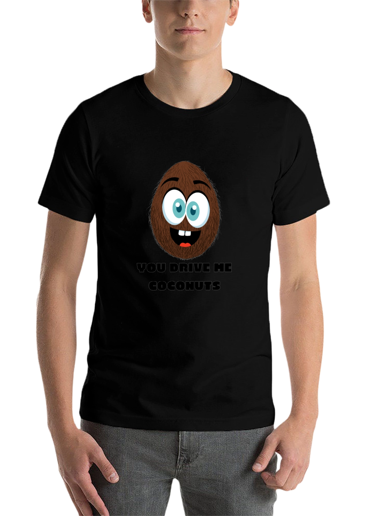 Black Funny Coconut T-Shirt - You Drive Me Coconuts! view 7