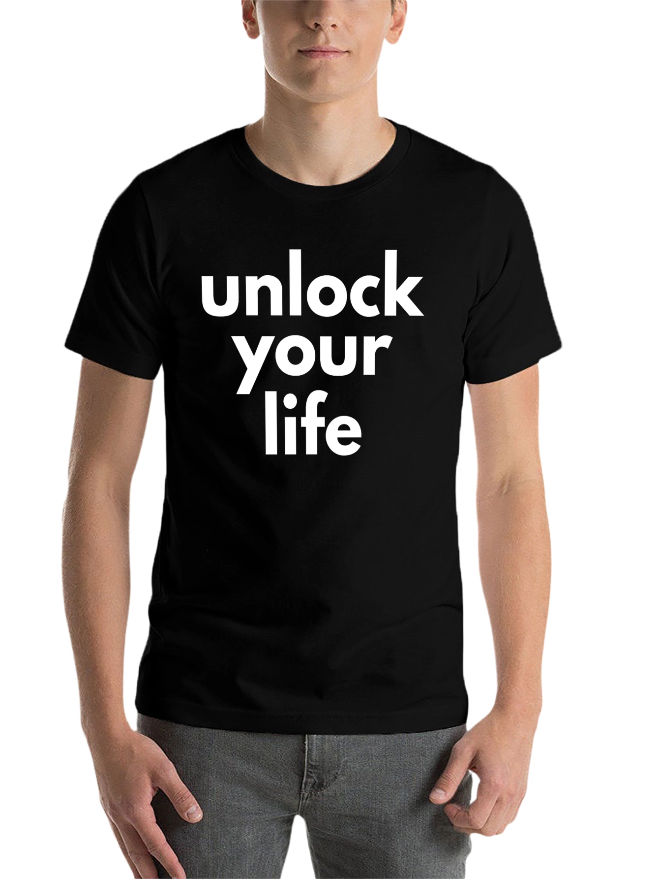 Black Unlock Your Life Black Graphic Tee view 7