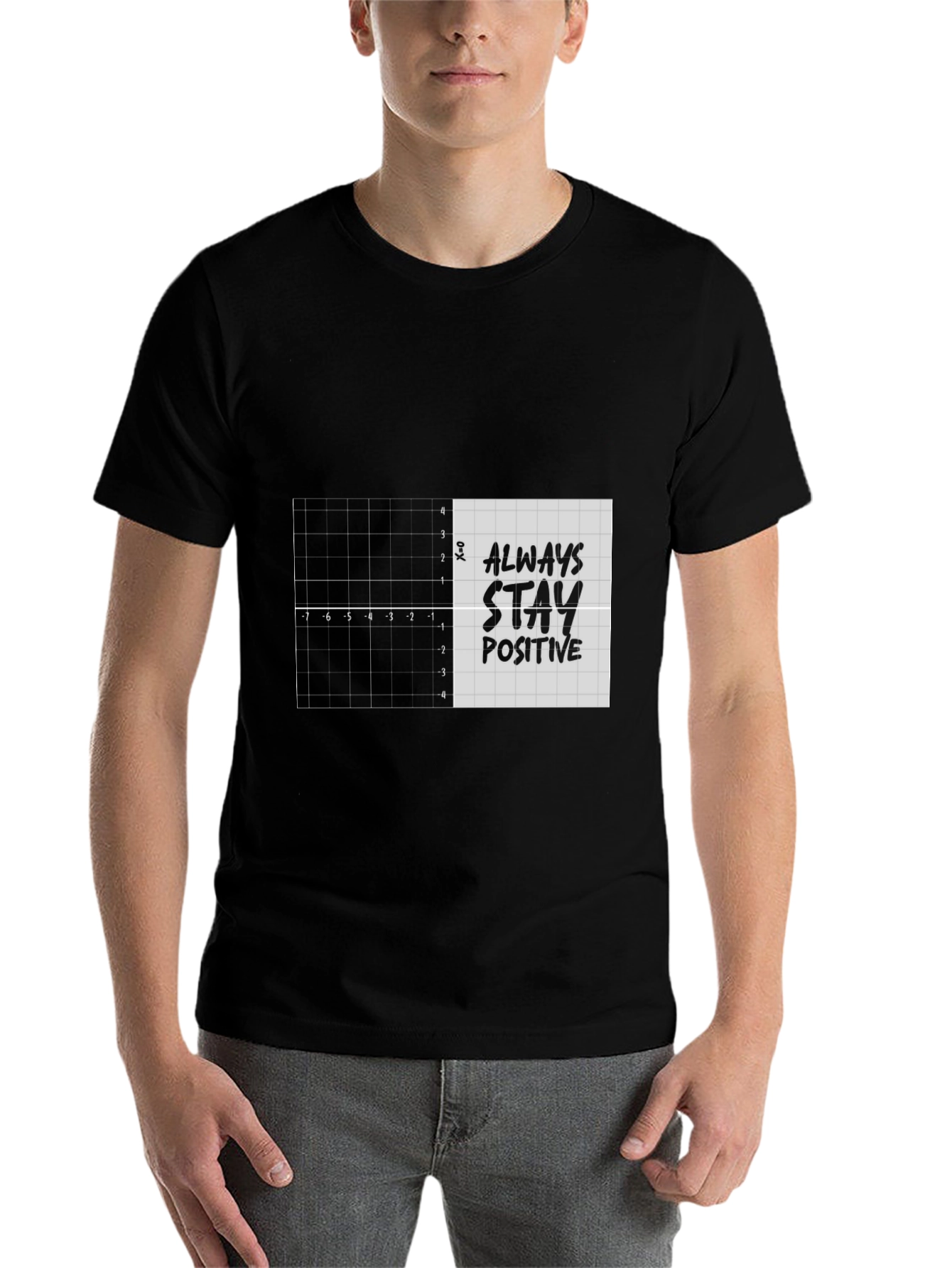 Black Stay Positive Graph T-Shirt view 7