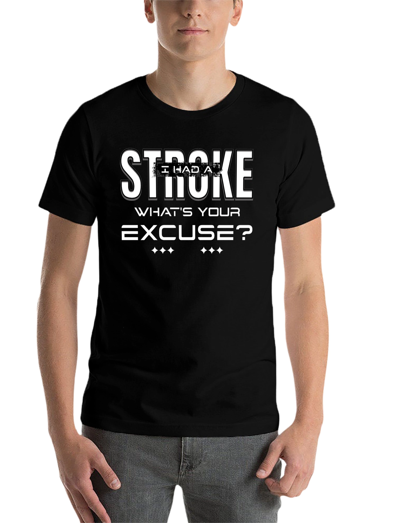 Black Funny Stroke Survivor T-Shirt - What's Your Excuse? view 7