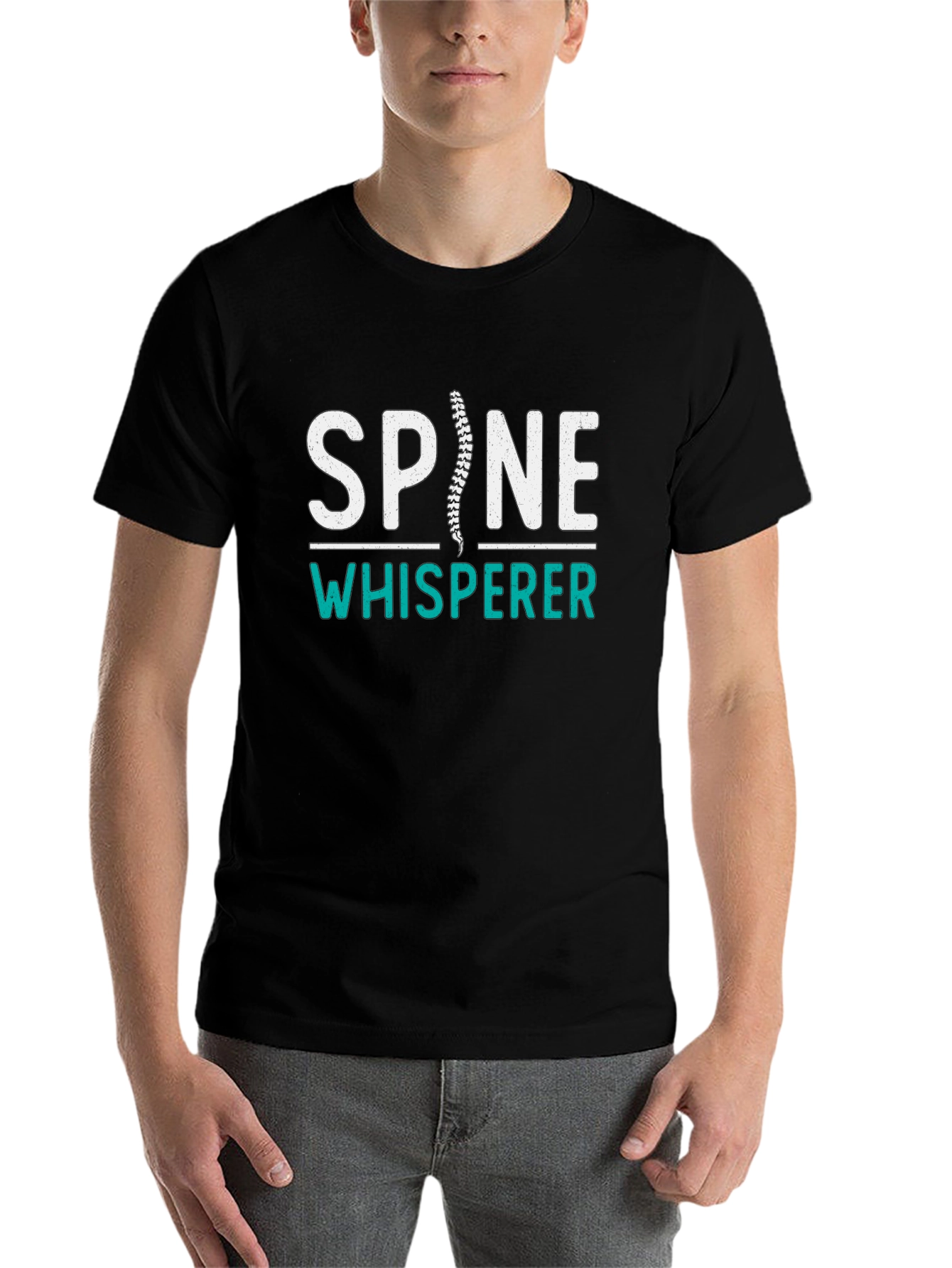 Black Spine Whisperer Graphic T-Shirt - Chiropractic Humor Tee view 7