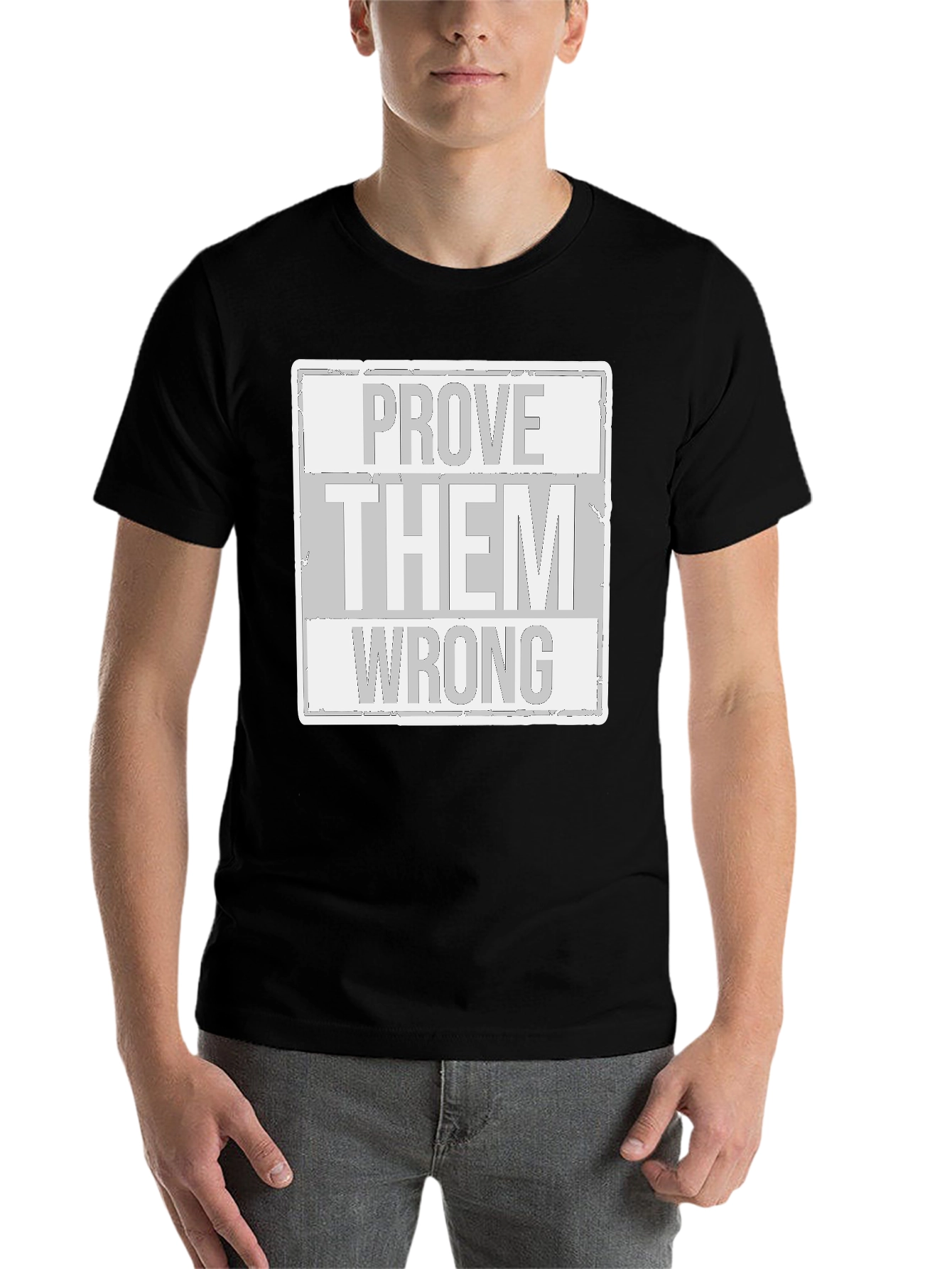 Black Prove Them Wrong Graphic Tee - Black Cotton Casual Shirt view 7