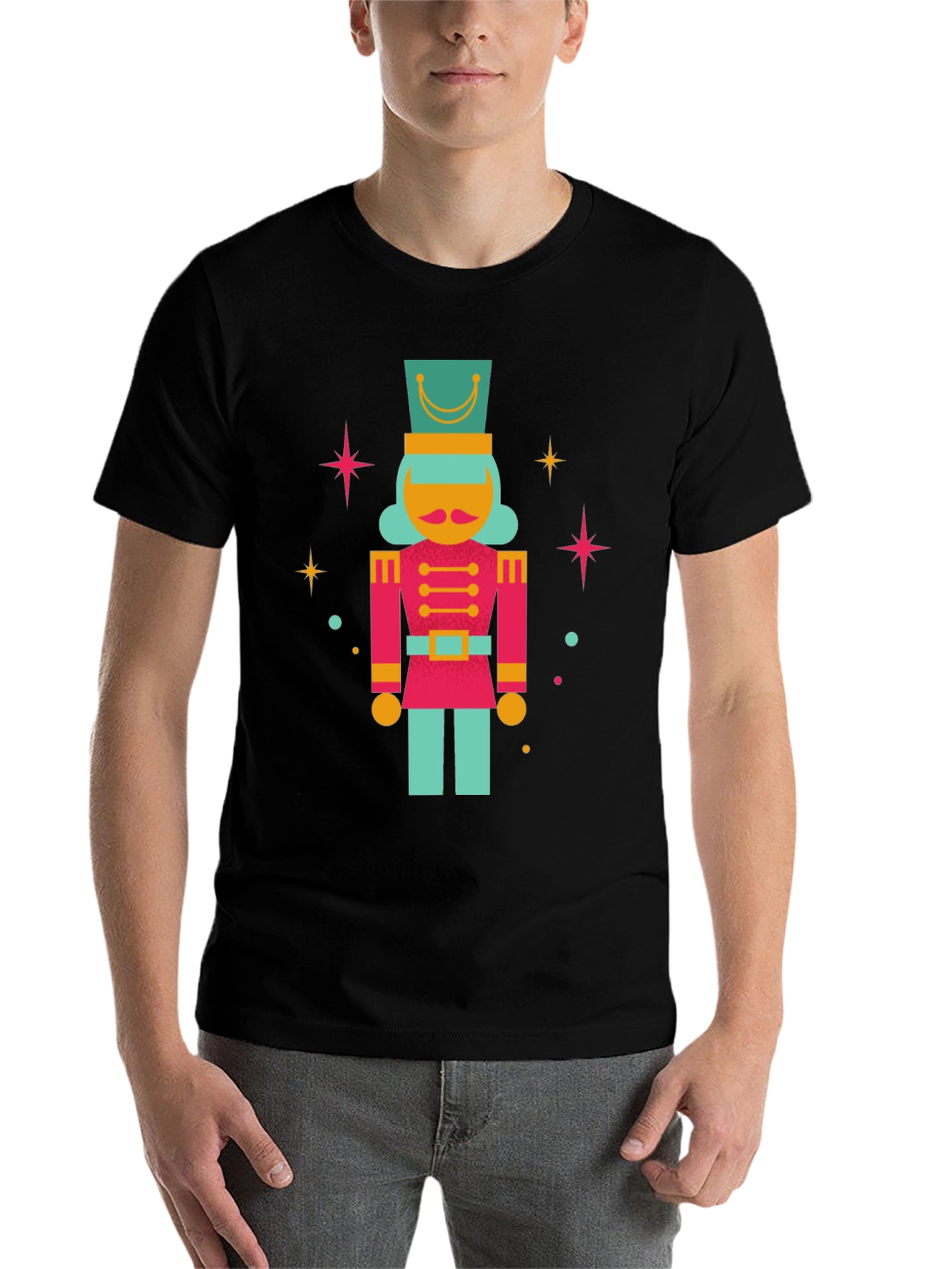 Black Retro Nutcracker T-Shirt - Holiday Style view 7