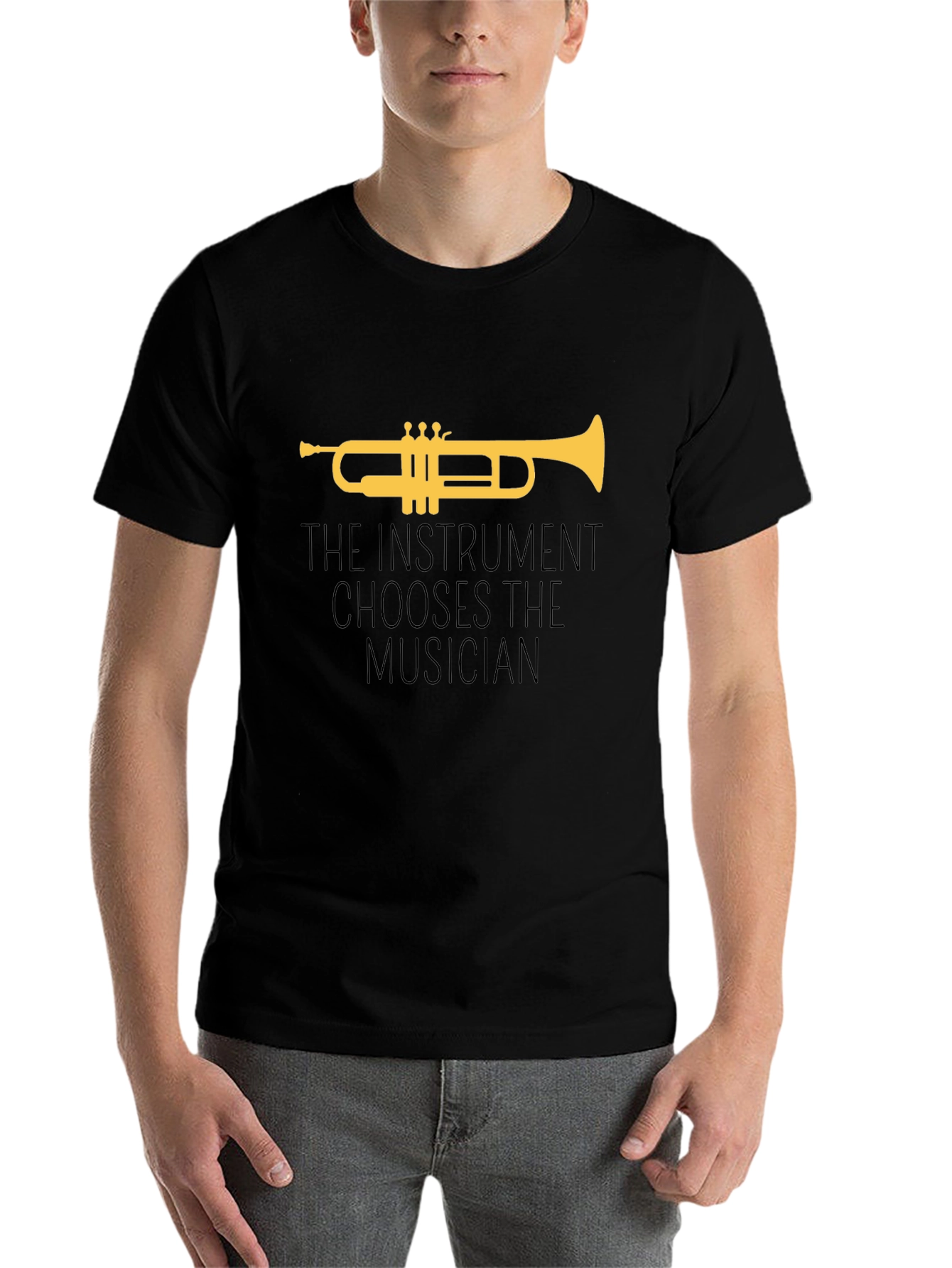 Black Trumpet Musician Graphic Tee view 7