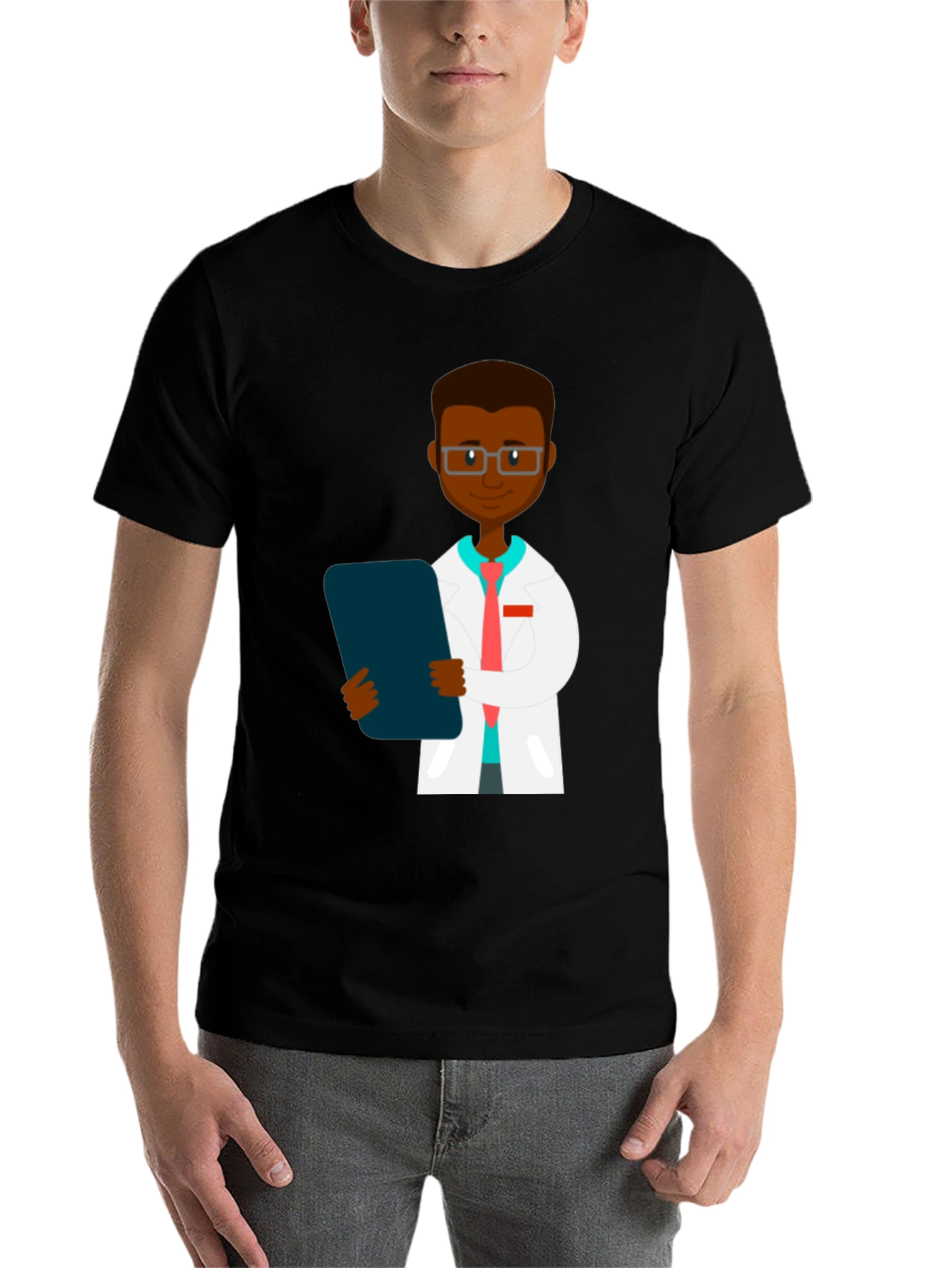 Black Doctor Graphic Tee - Black Unisex T-Shirt view 7
