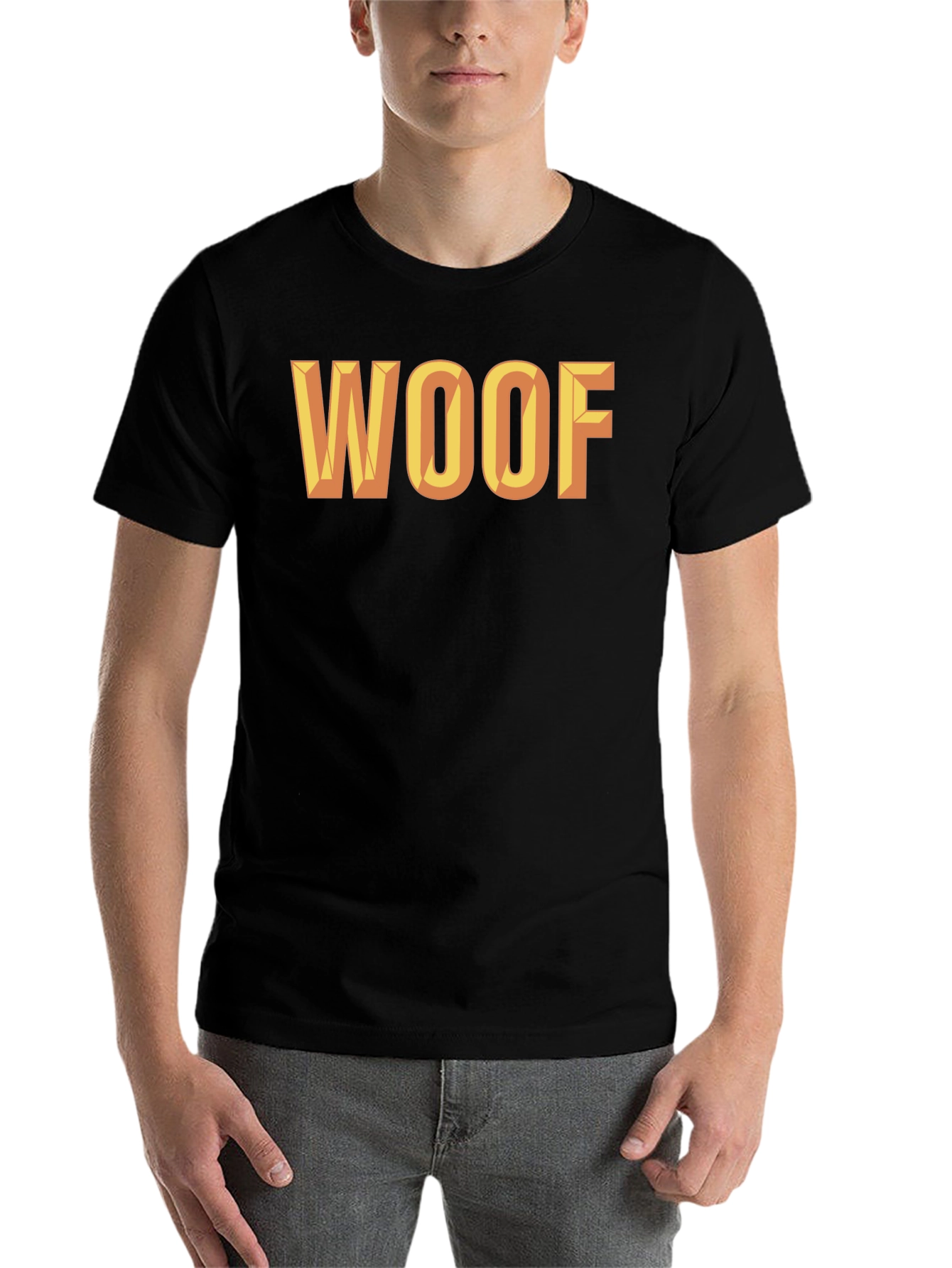 Black WOOF Graphic Tee - Bold Statement Shirt view 7