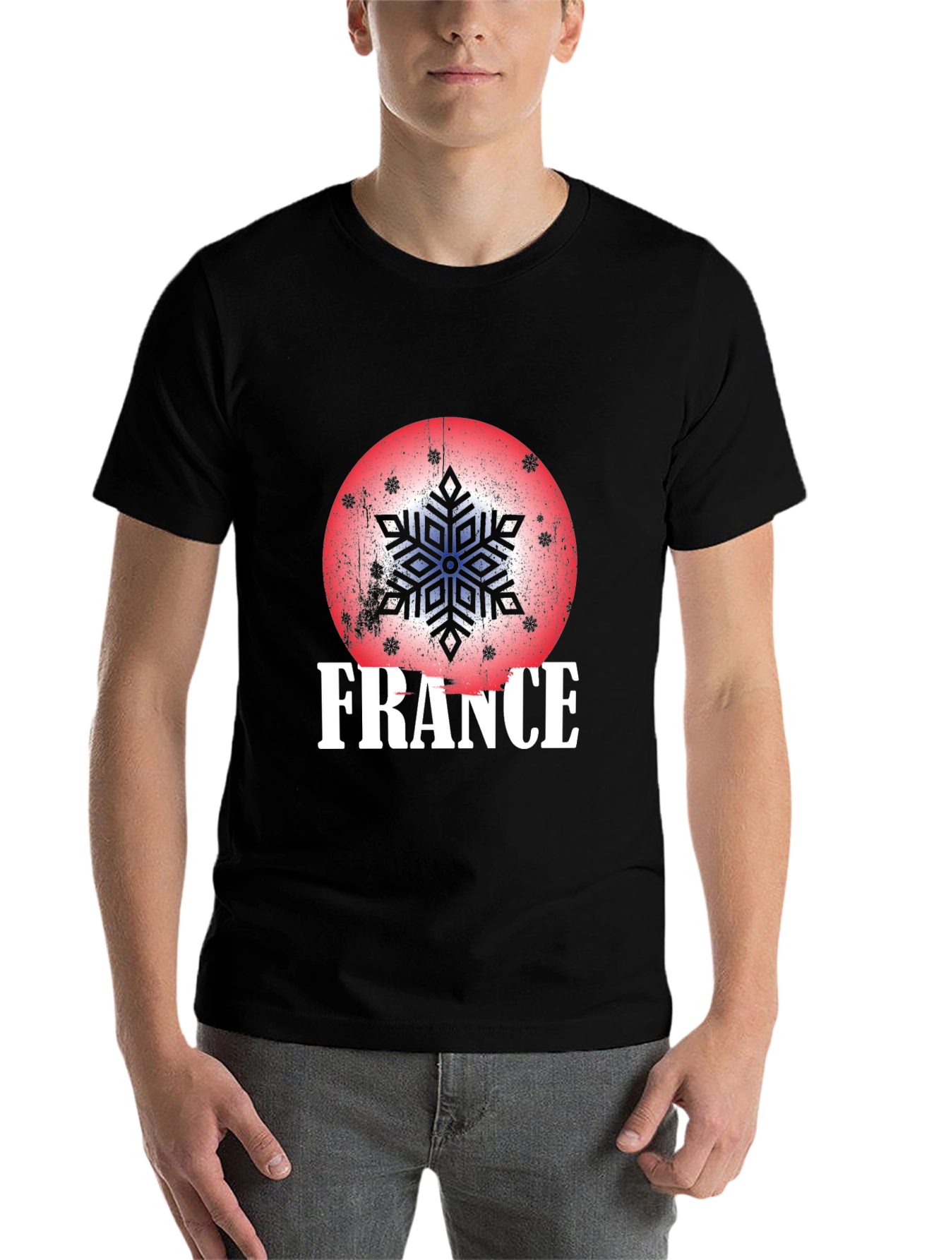 France Snowflake Graphic Tee - Winter Holiday Souvenir - 7