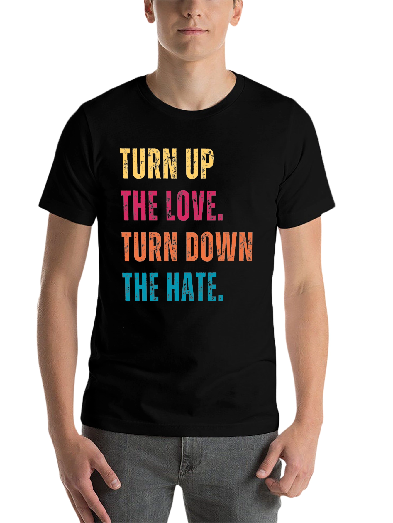Black Turn Up the Love Graphic Tee view 7