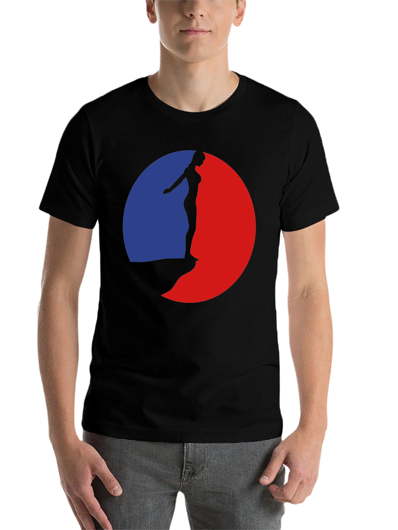 Black Silhouette Diver Graphic T-Shirt view 7