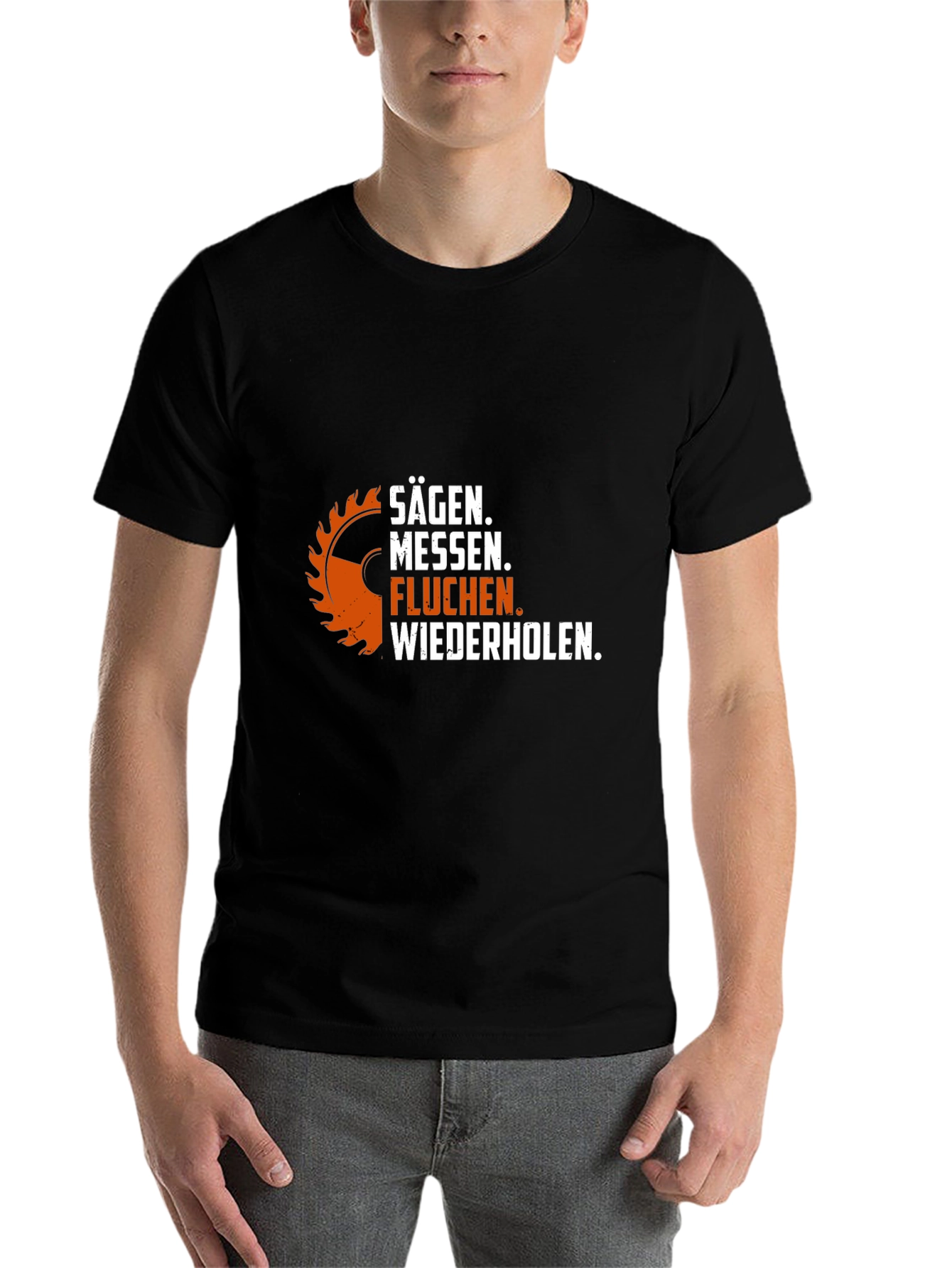 Black Sägen Messen T-Shirt: Funny Woodworking Shirt view 7