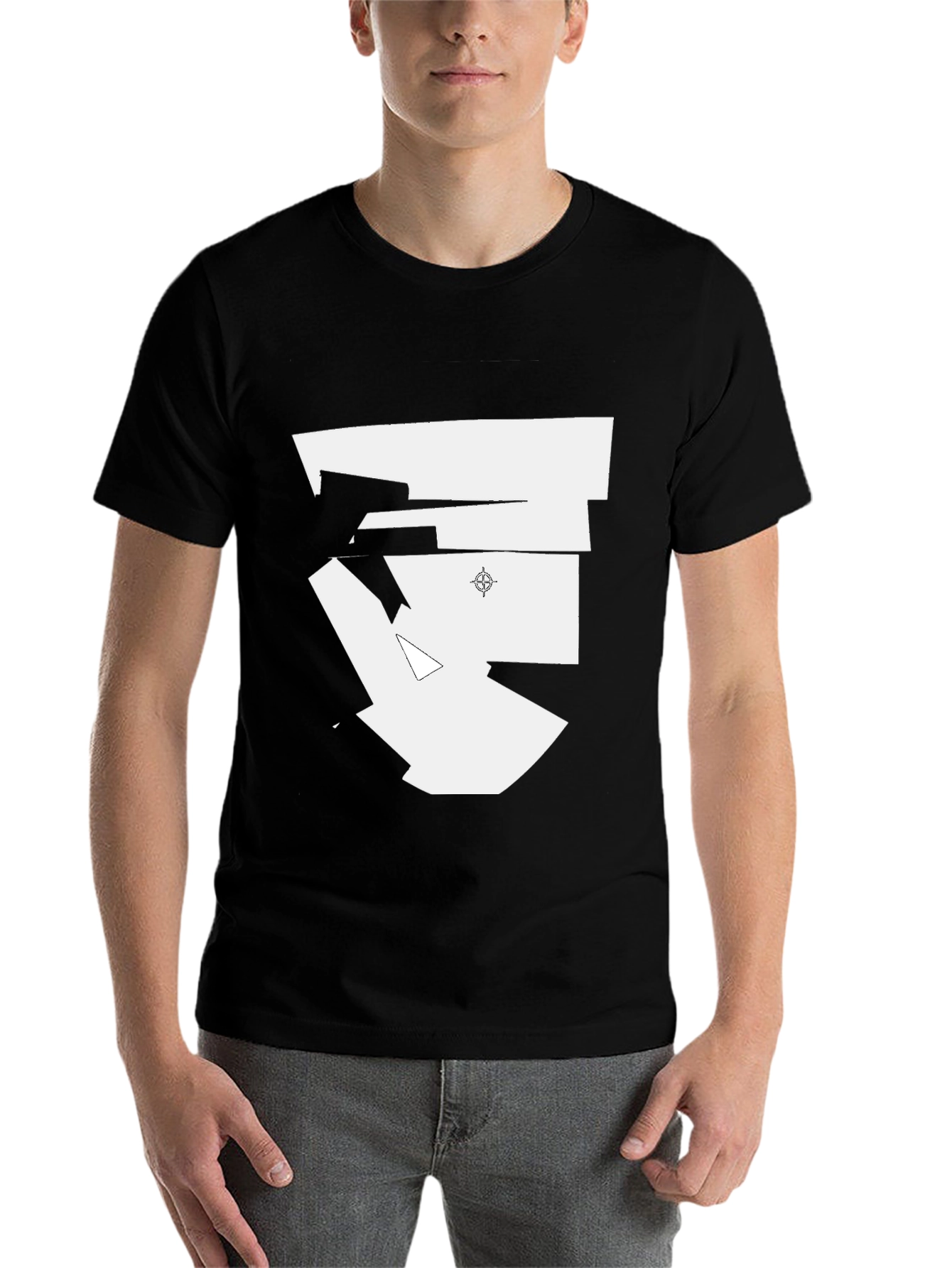 Black Abstract Graphic Print Black T-Shirt view 7
