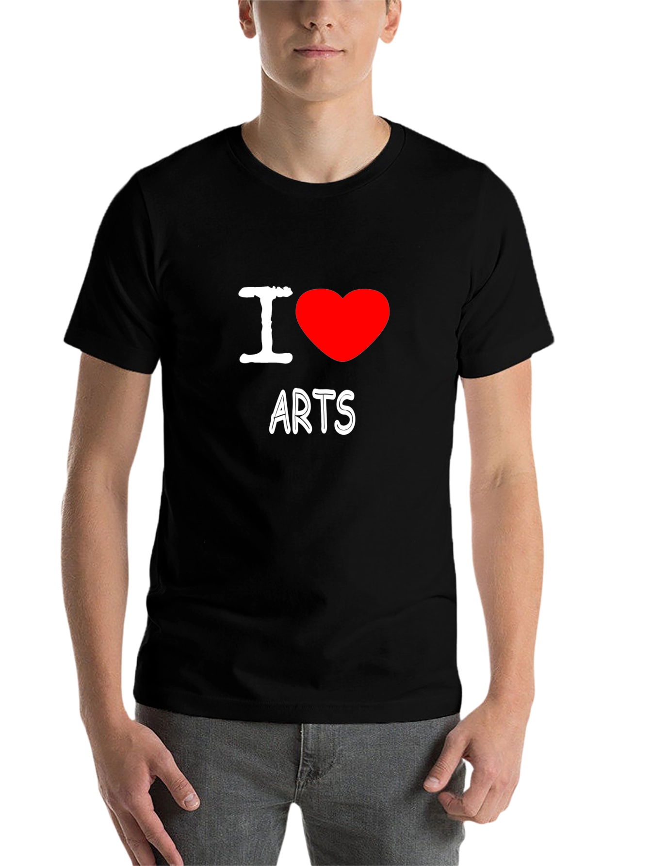 Black I Love Arts Graphic T-Shirt view 7