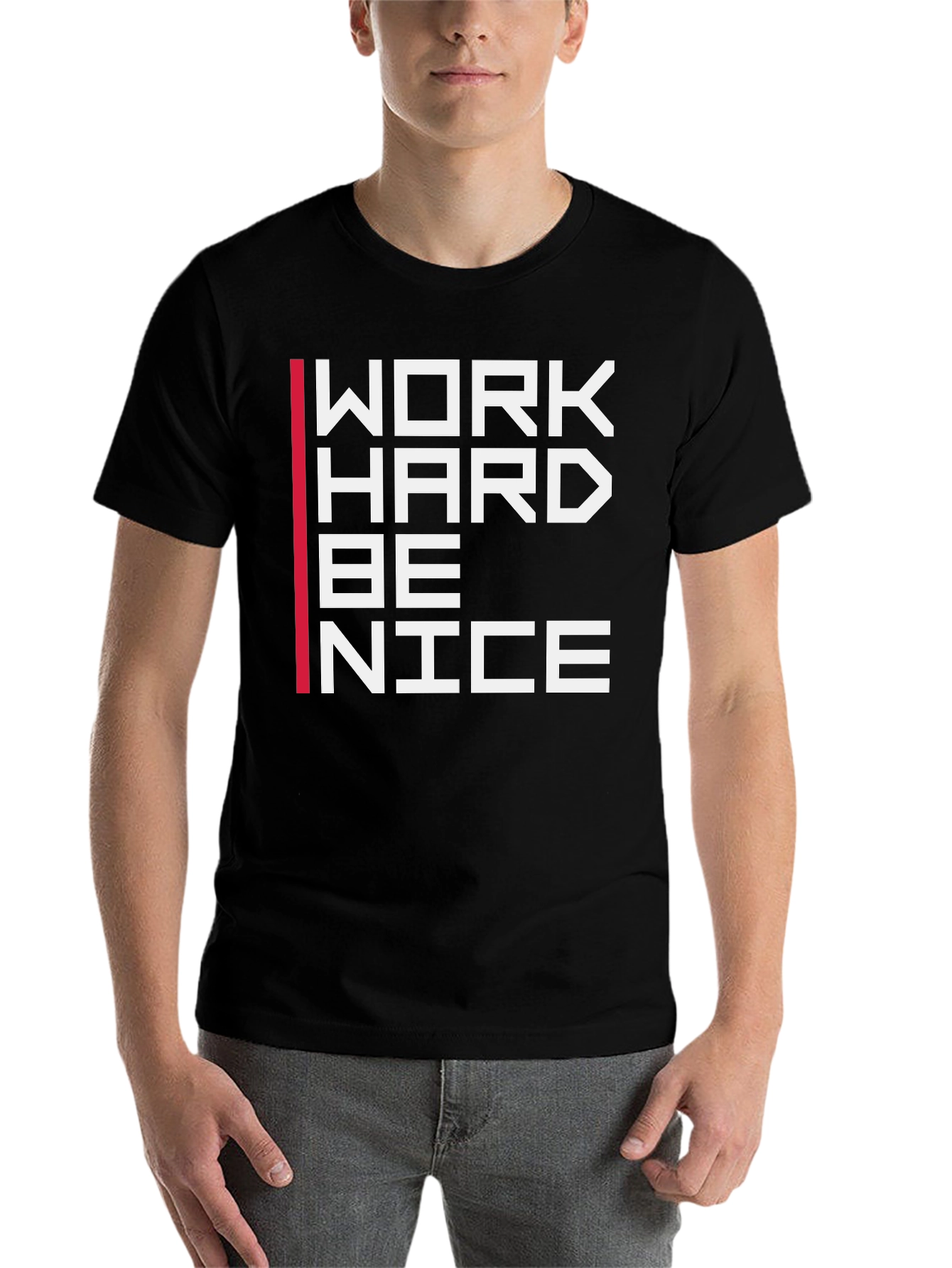 Black Work Hard Be Nice Graphic T-Shirt view 7