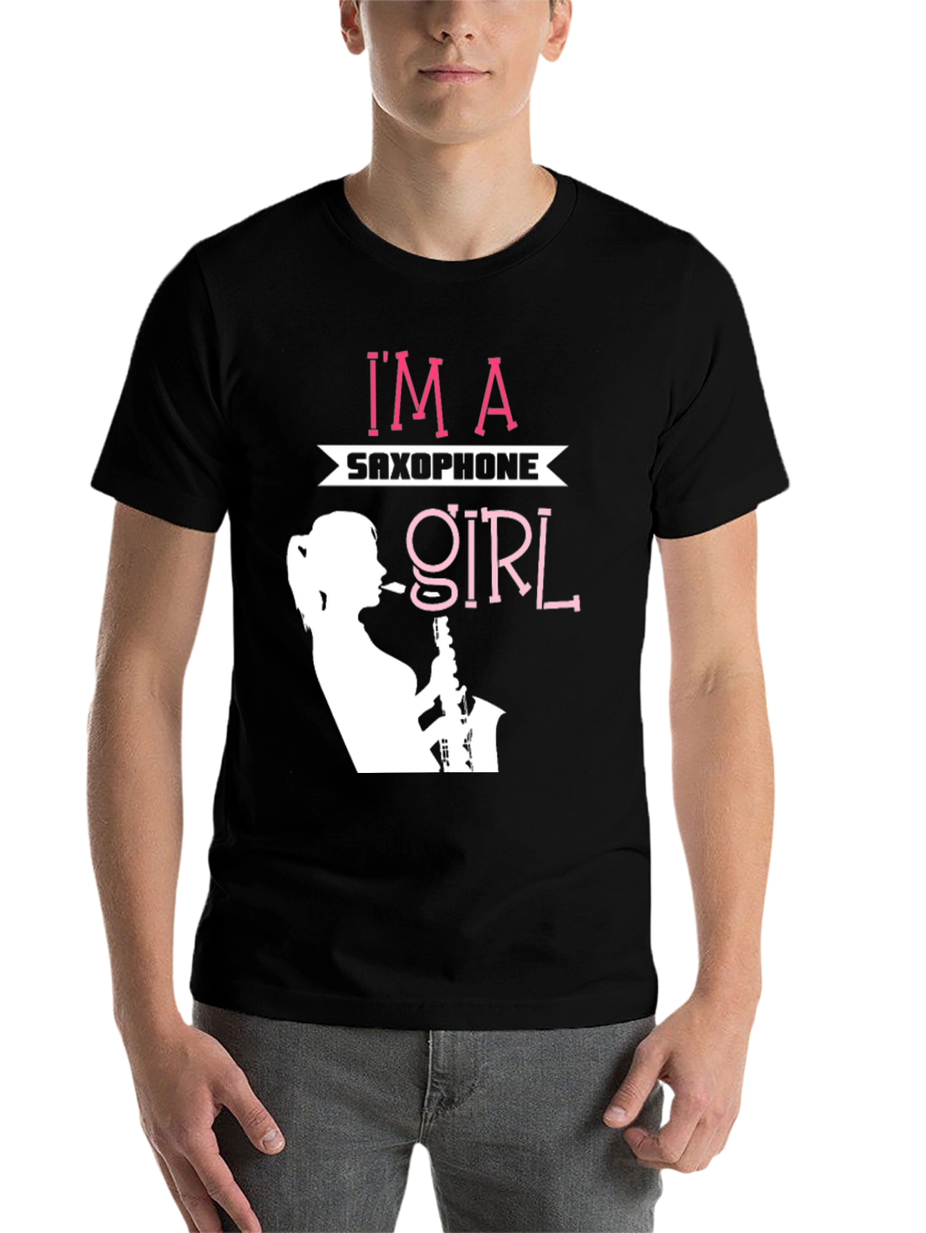 Black I'm A Saxophone Girl Black Graphic Tee view 7