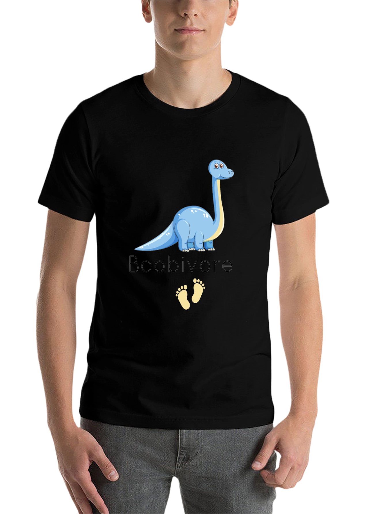 Black Boobivore Dinosaur Graphic T-Shirt view 7