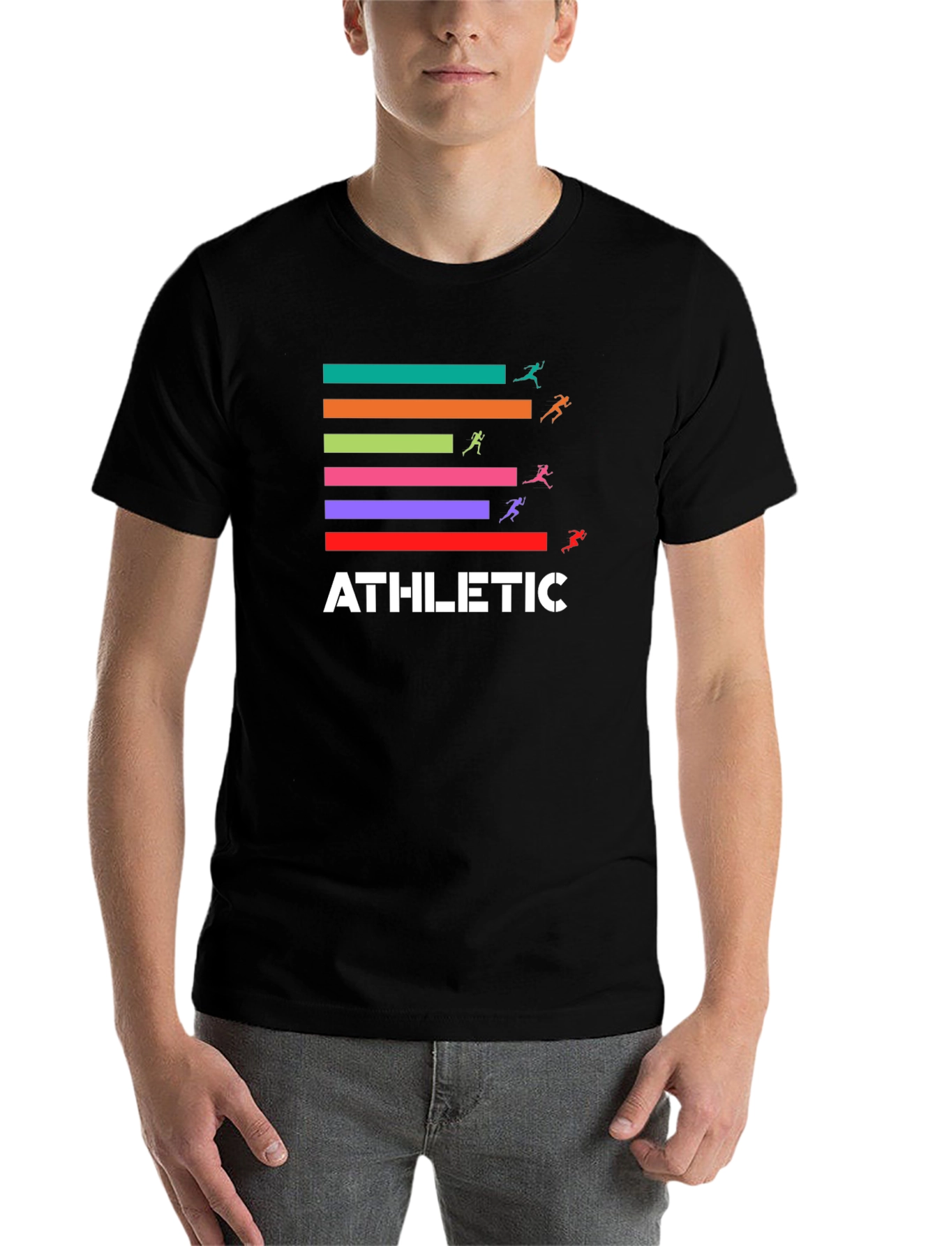 Black Athletic Graphic Tee - Sporty Style view 7