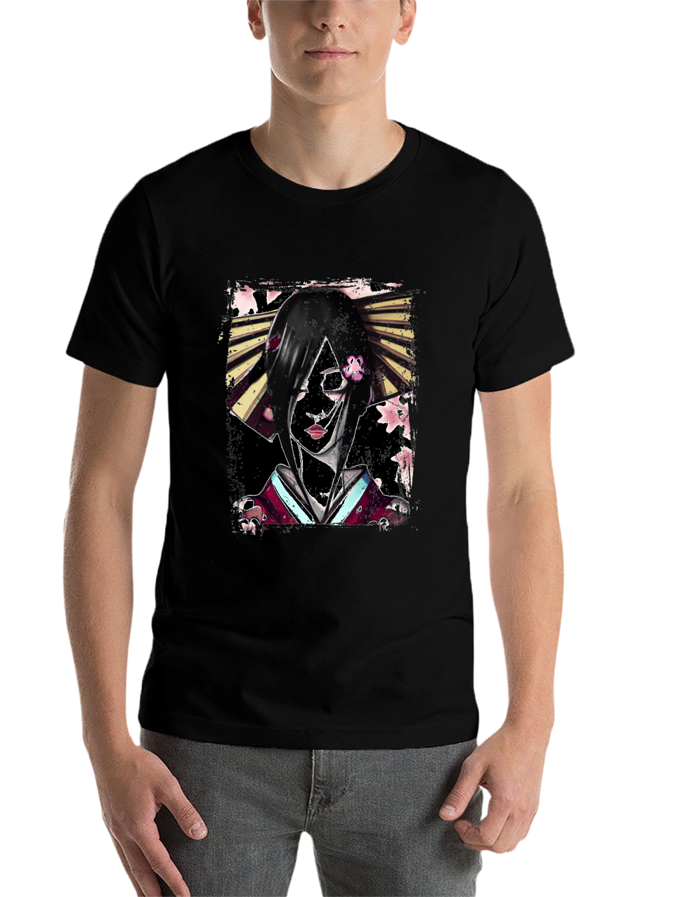 Black Geisha Graphic Black T-Shirt view 7