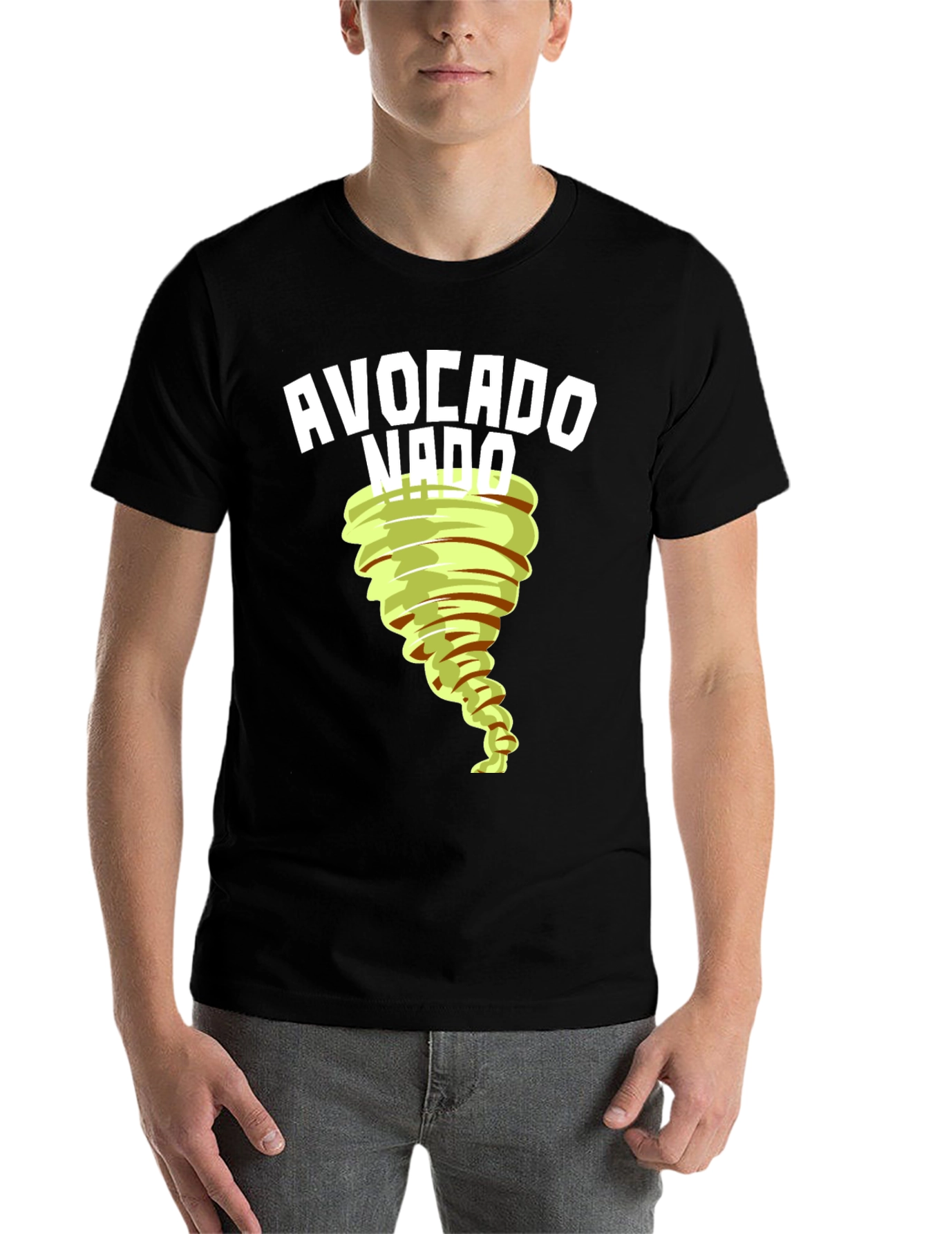 Black Avocado Tornado Graphic T-Shirt - Unique Design view 7
