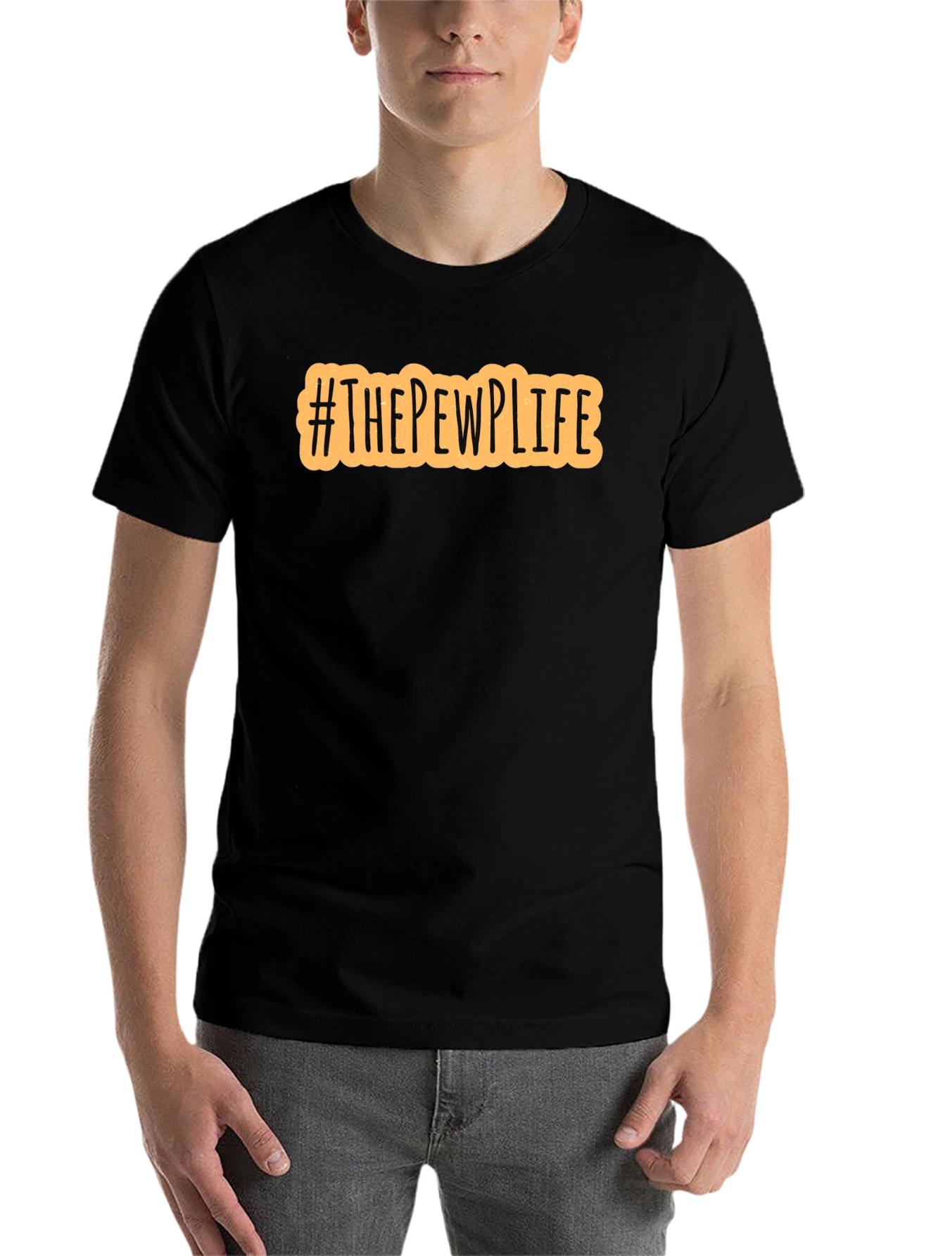 Black #THEPEWPLIFE Graphic Print Black Crew Neck T-Shirt view 7
