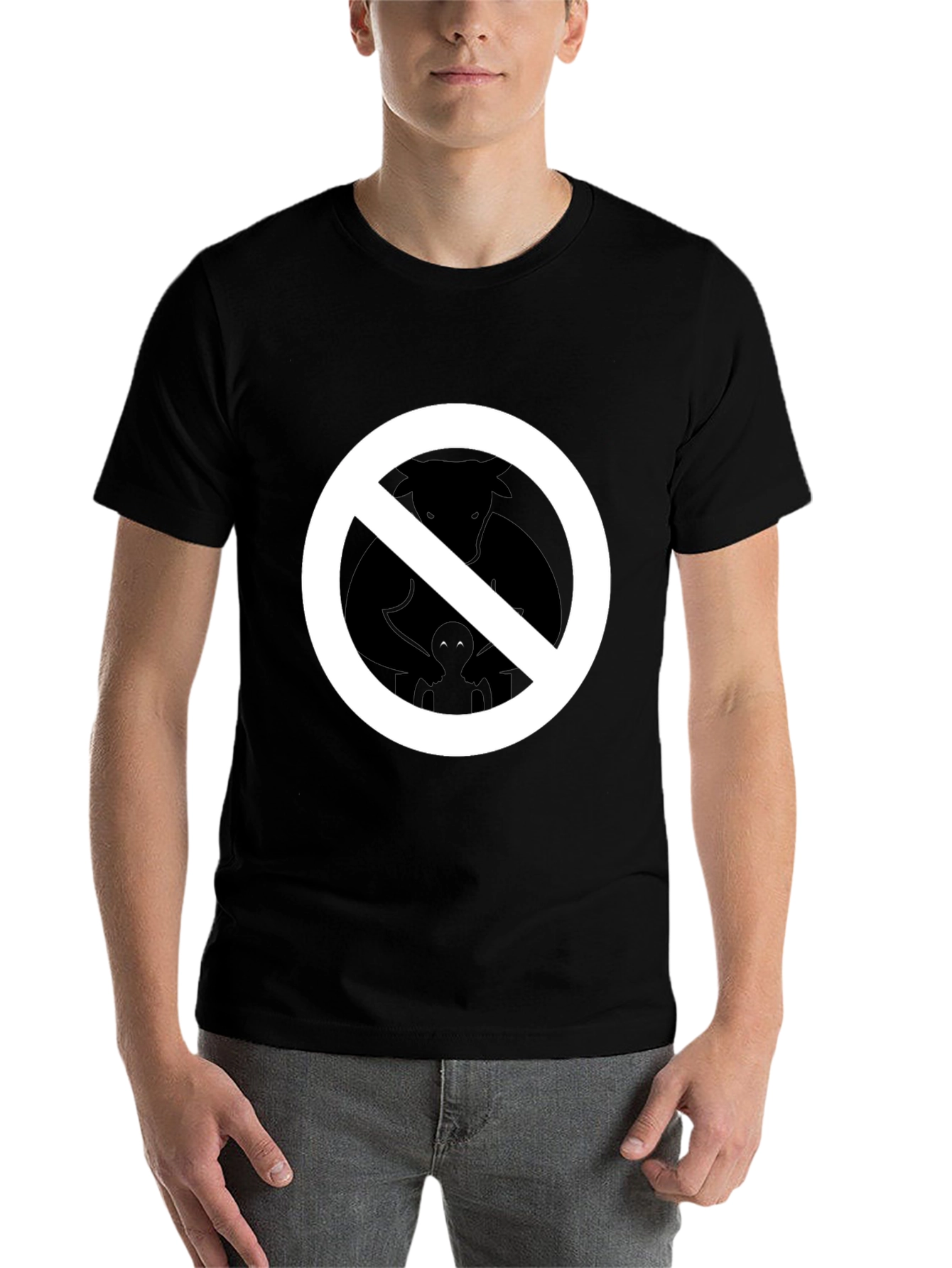 Black No Furries Black Graphic Tee view 7