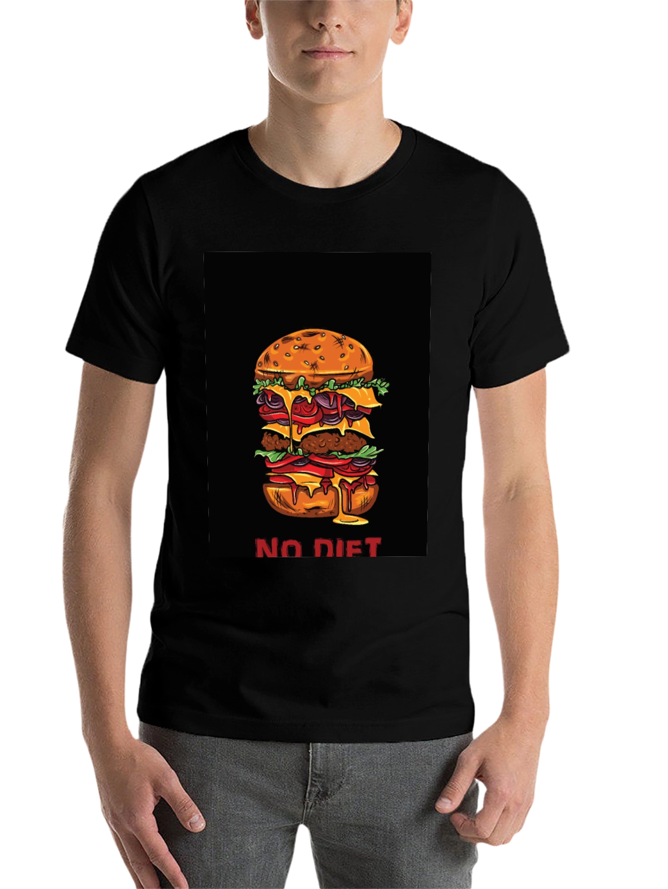 Black No Diet Burger Graphic Tee view 7