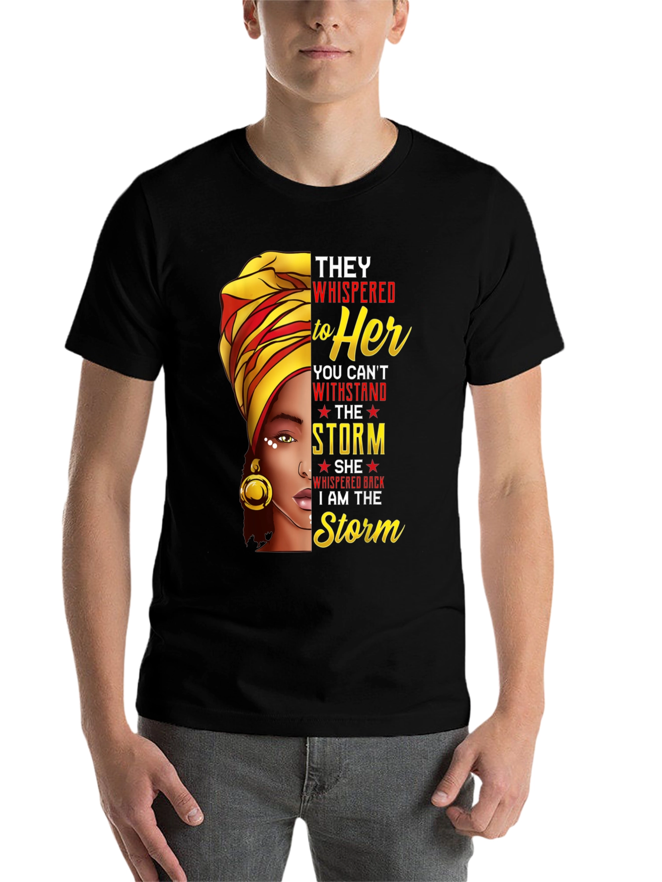 Black Empowered Woman Graphic T-Shirt - I Am The Storm view 7