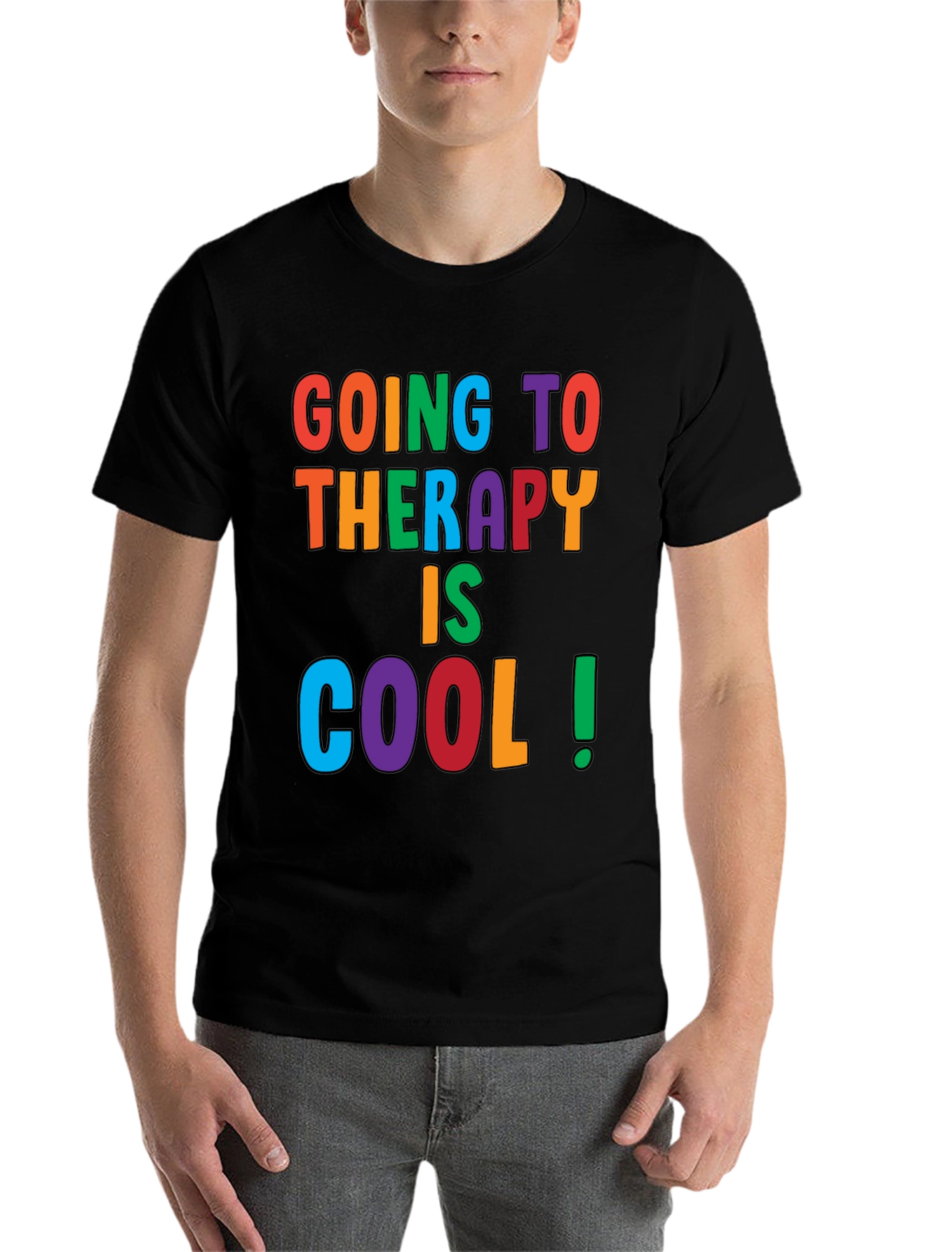 Black Therapy Is Cool Graphic Tee - Comfort Fit view 7